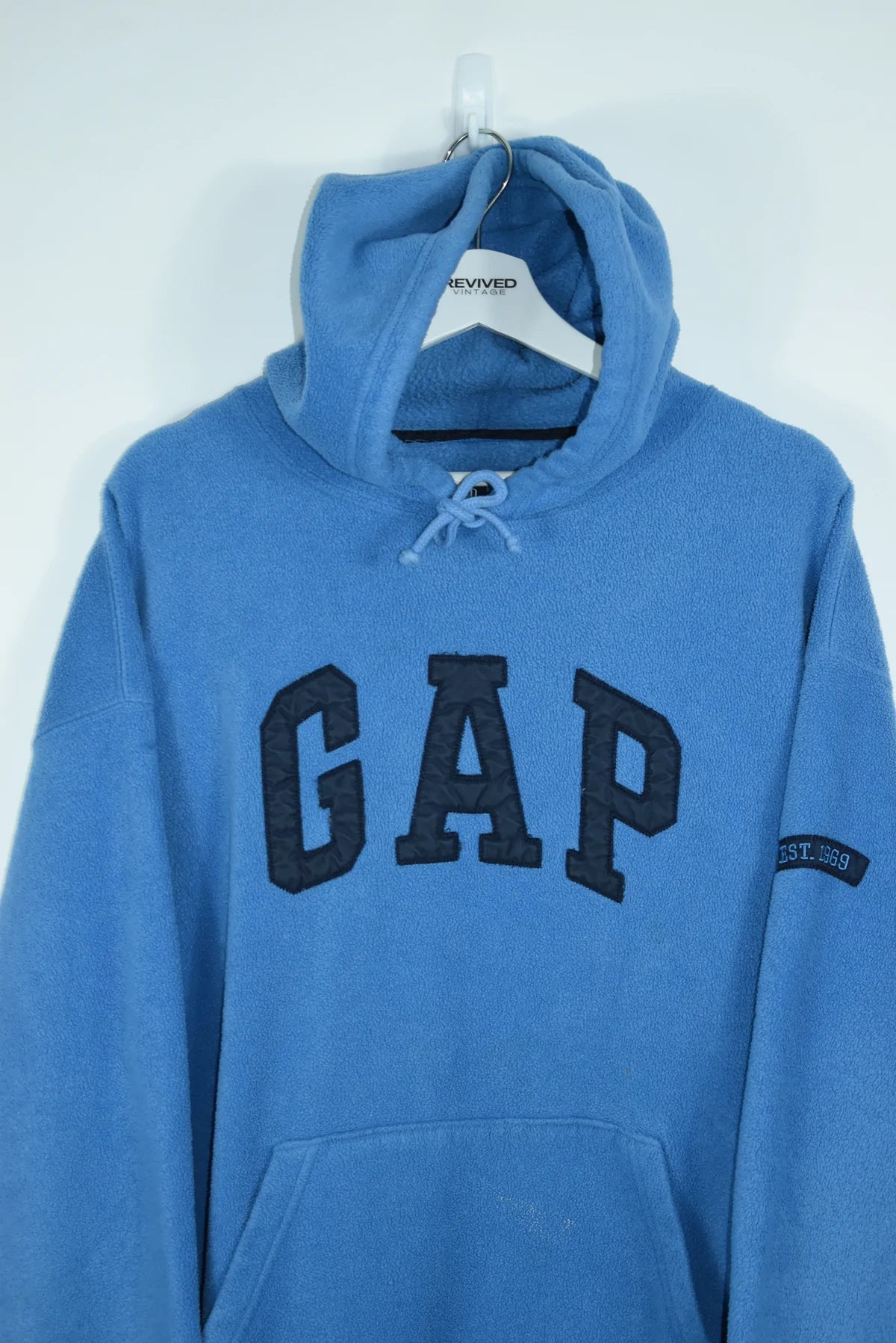 Vintage GAP Baby Blue Fleece Hoodie Xlarge
