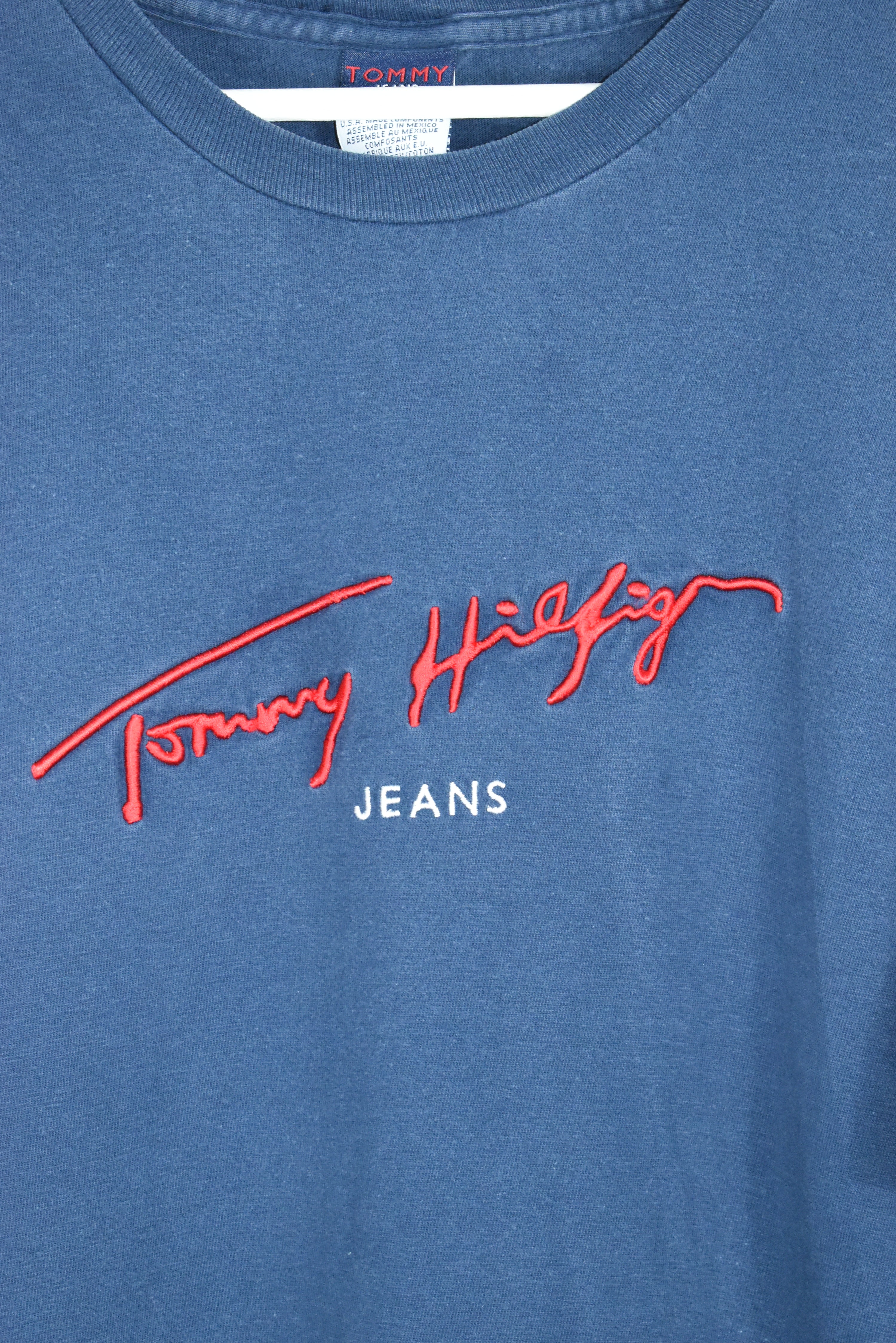 Vintage Tommy Hilfiger Embroidery Script T Shirt XLARGE