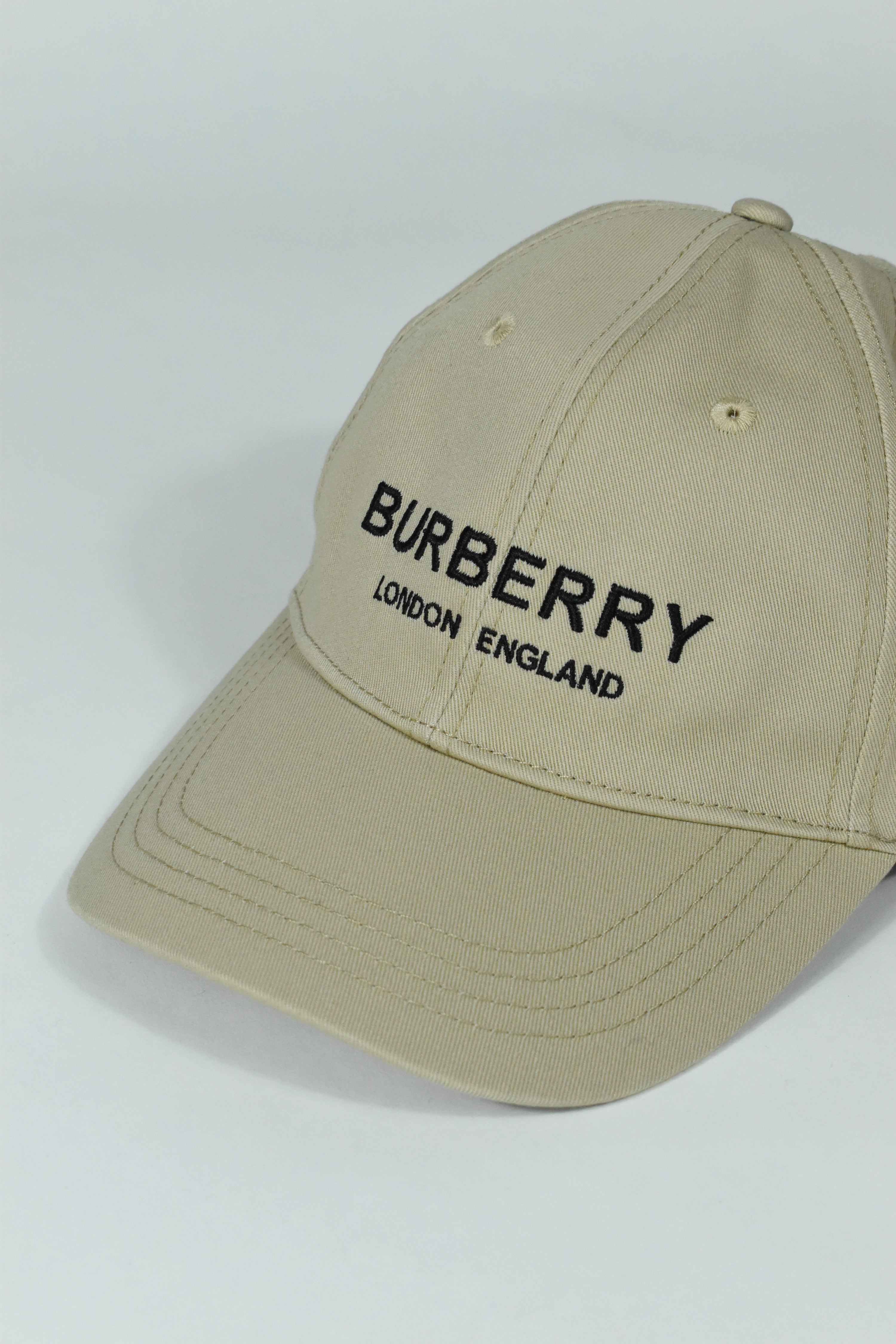New Beige Burberry London Embroidery Cap