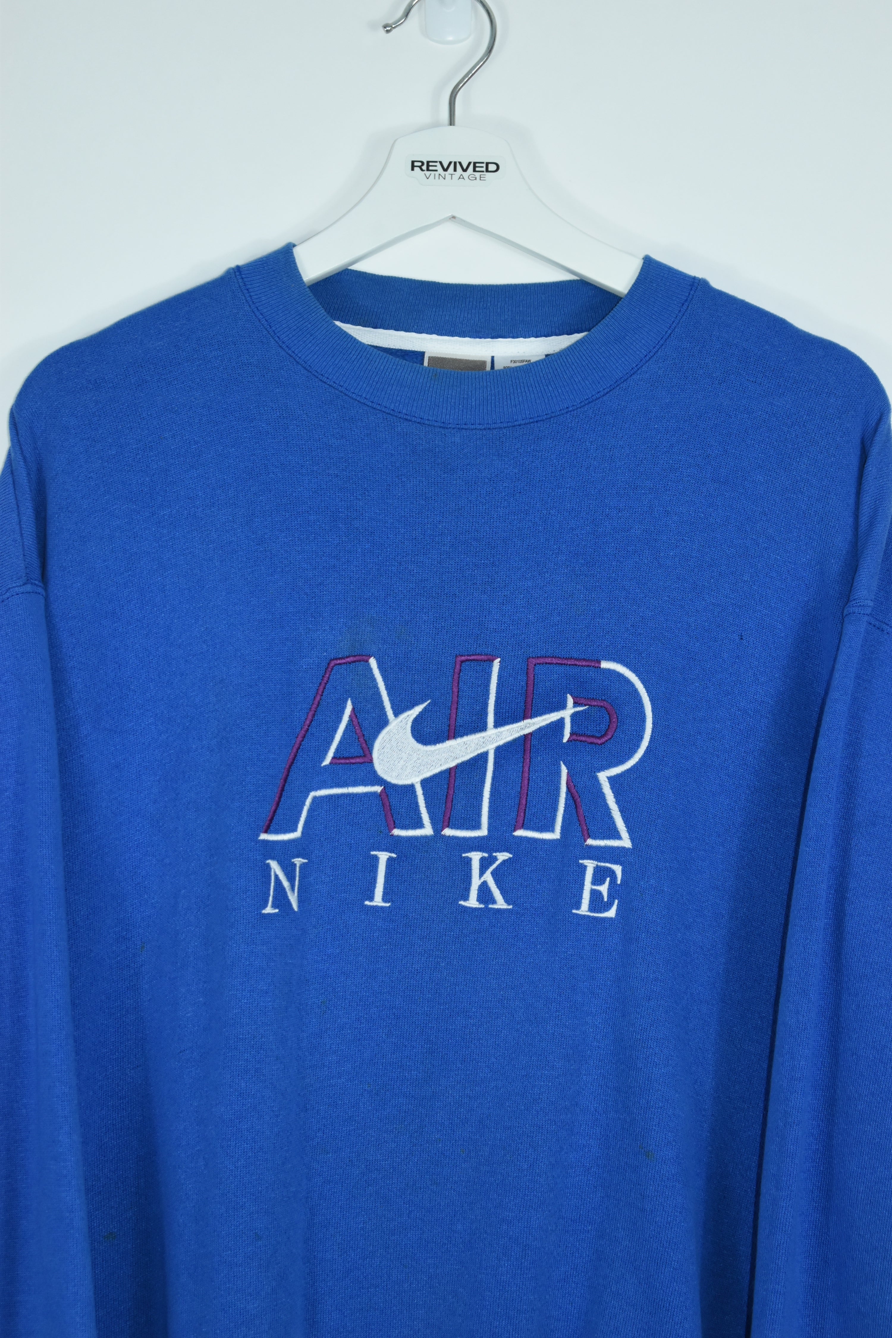Vintage Nike Air Blue Embroidery Bootleg Sweatshirt Xlarge