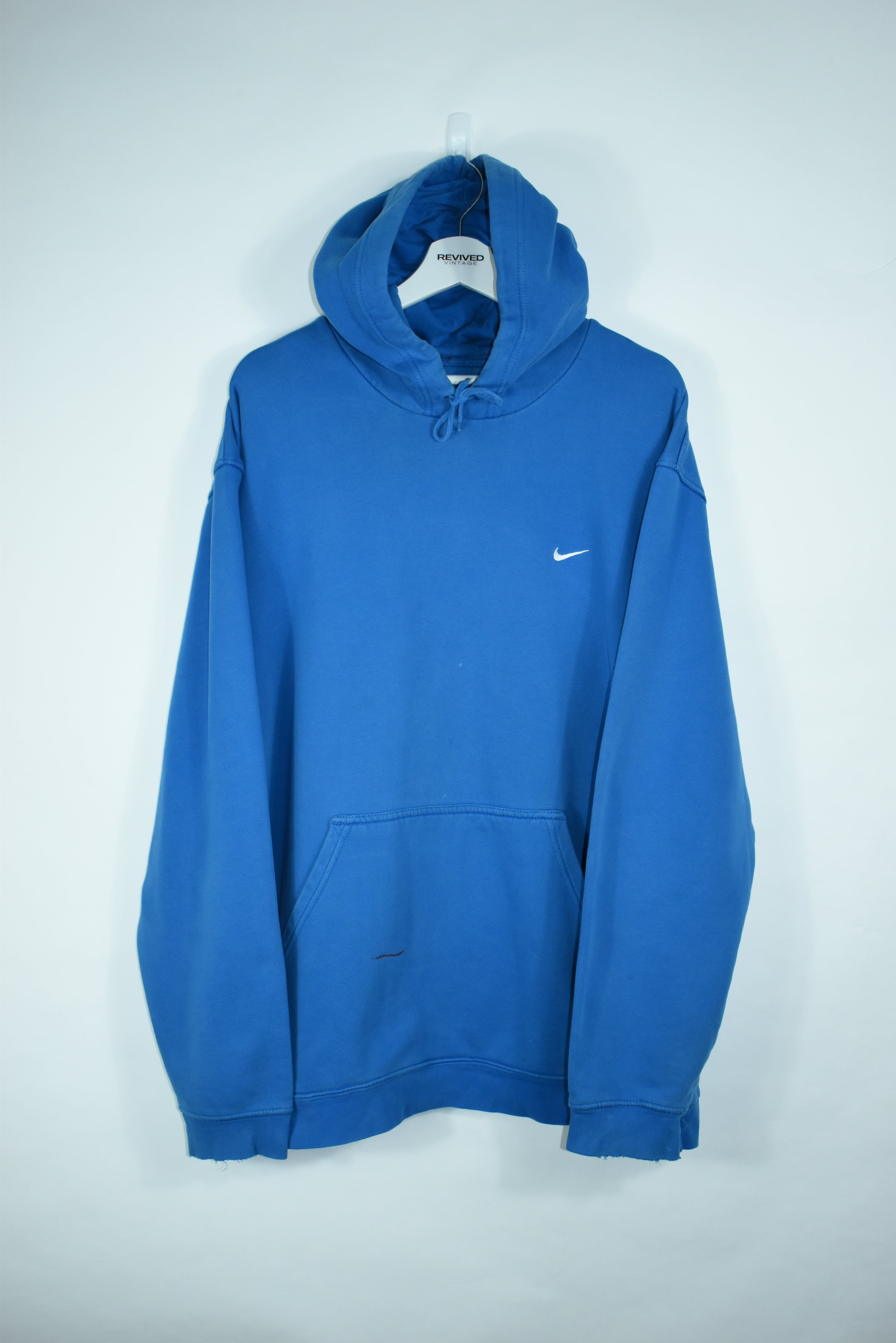 Vintage Nike Baby Blue Small Swoosh Hoodie XXL