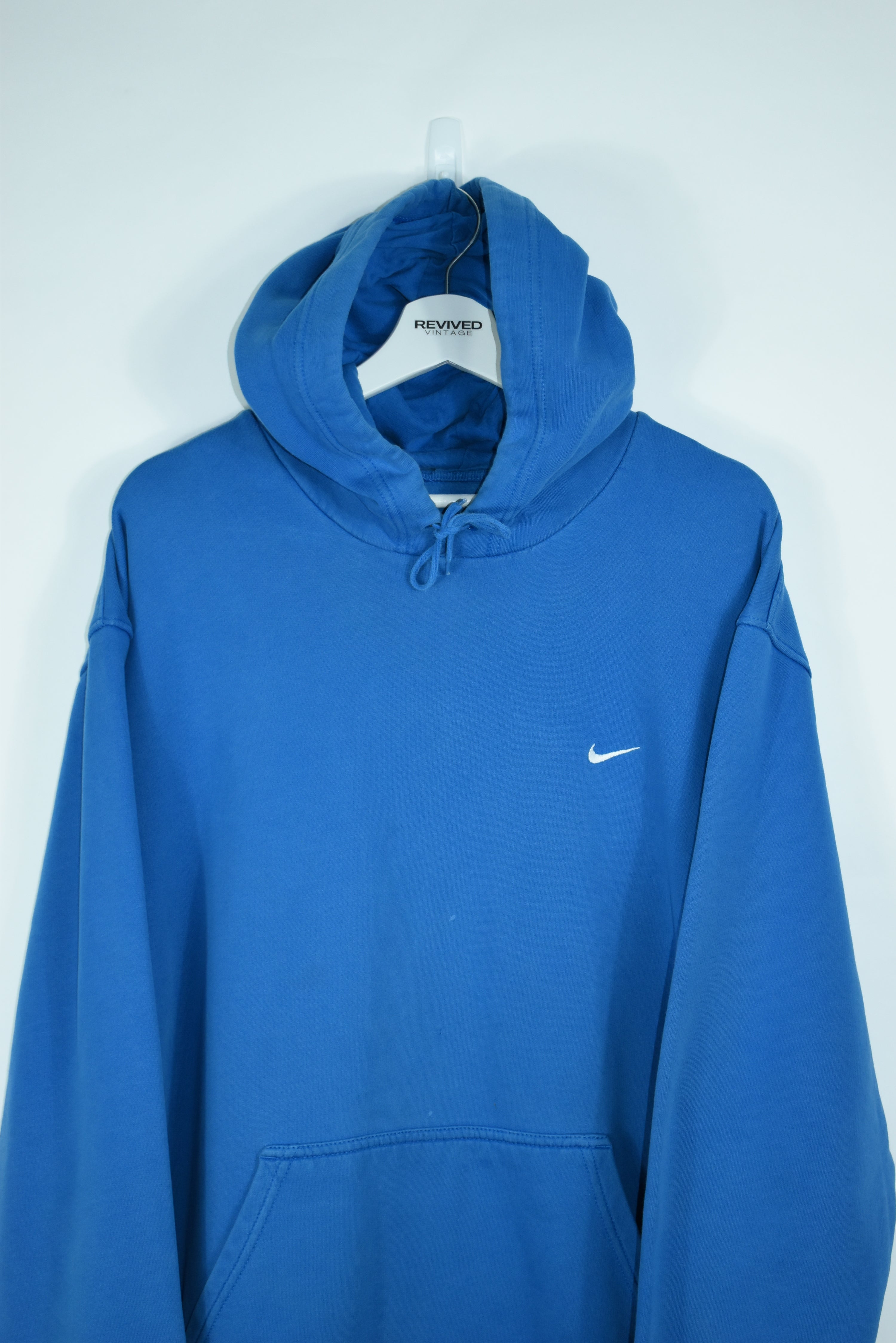 Vintage Nike Baby Blue Small Swoosh Hoodie XXL
