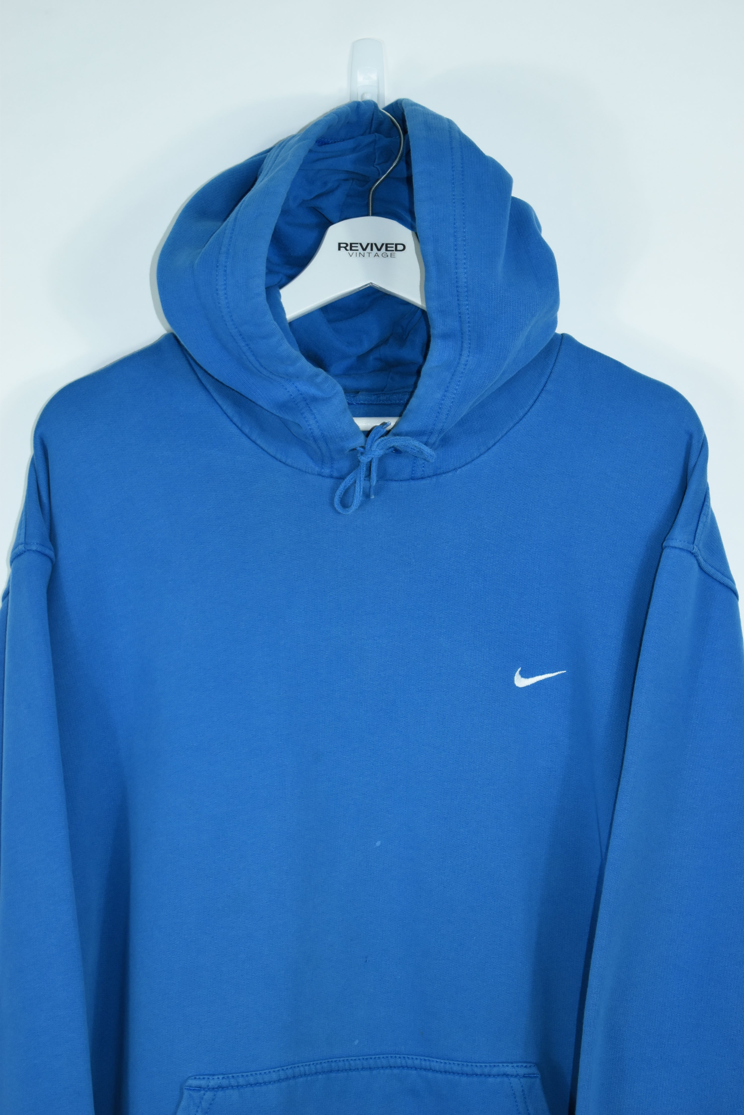 Vintage Nike Baby Blue Small Swoosh Hoodie XXL