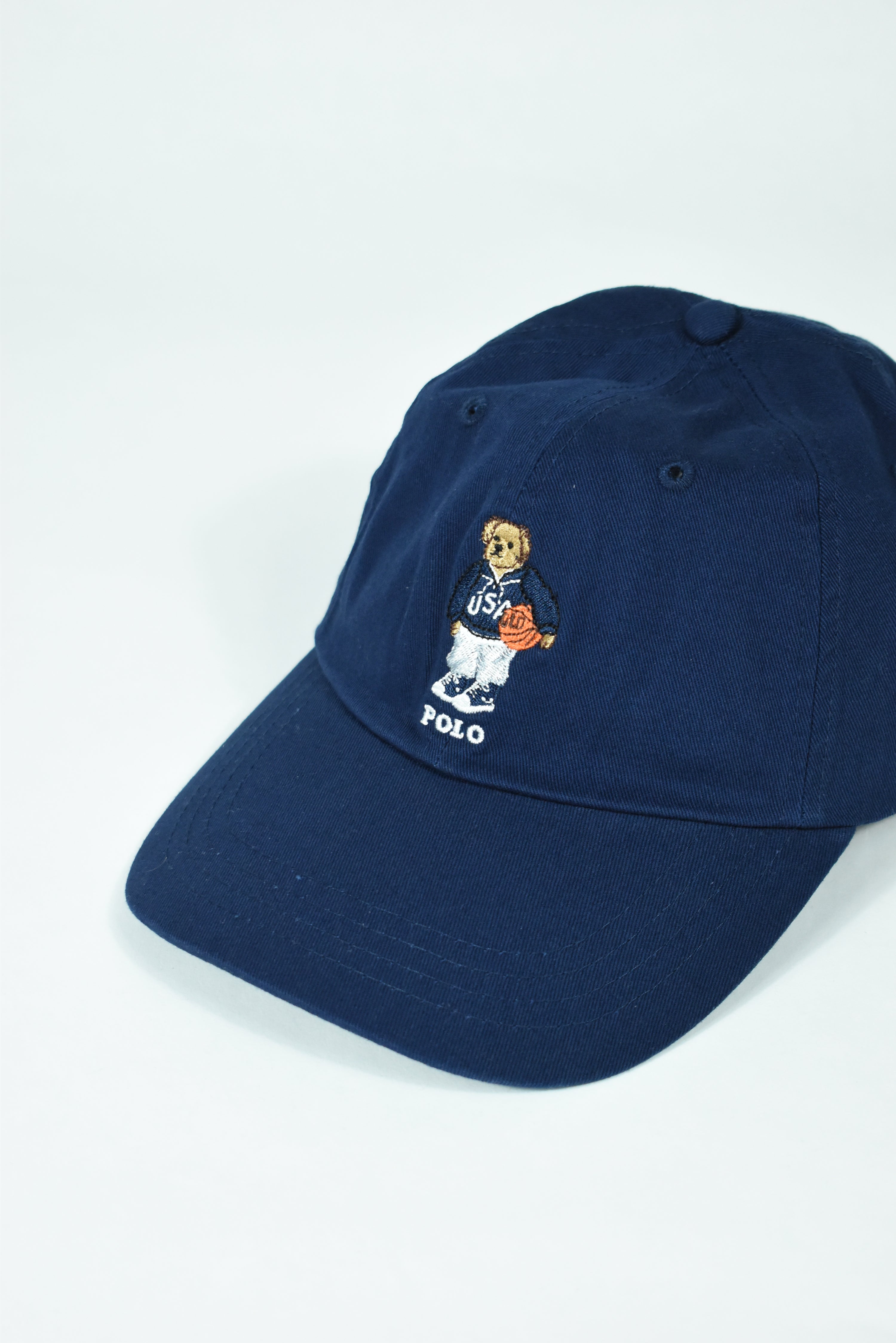 New Navy RL Polo Bear Basketball Embroidery Cap