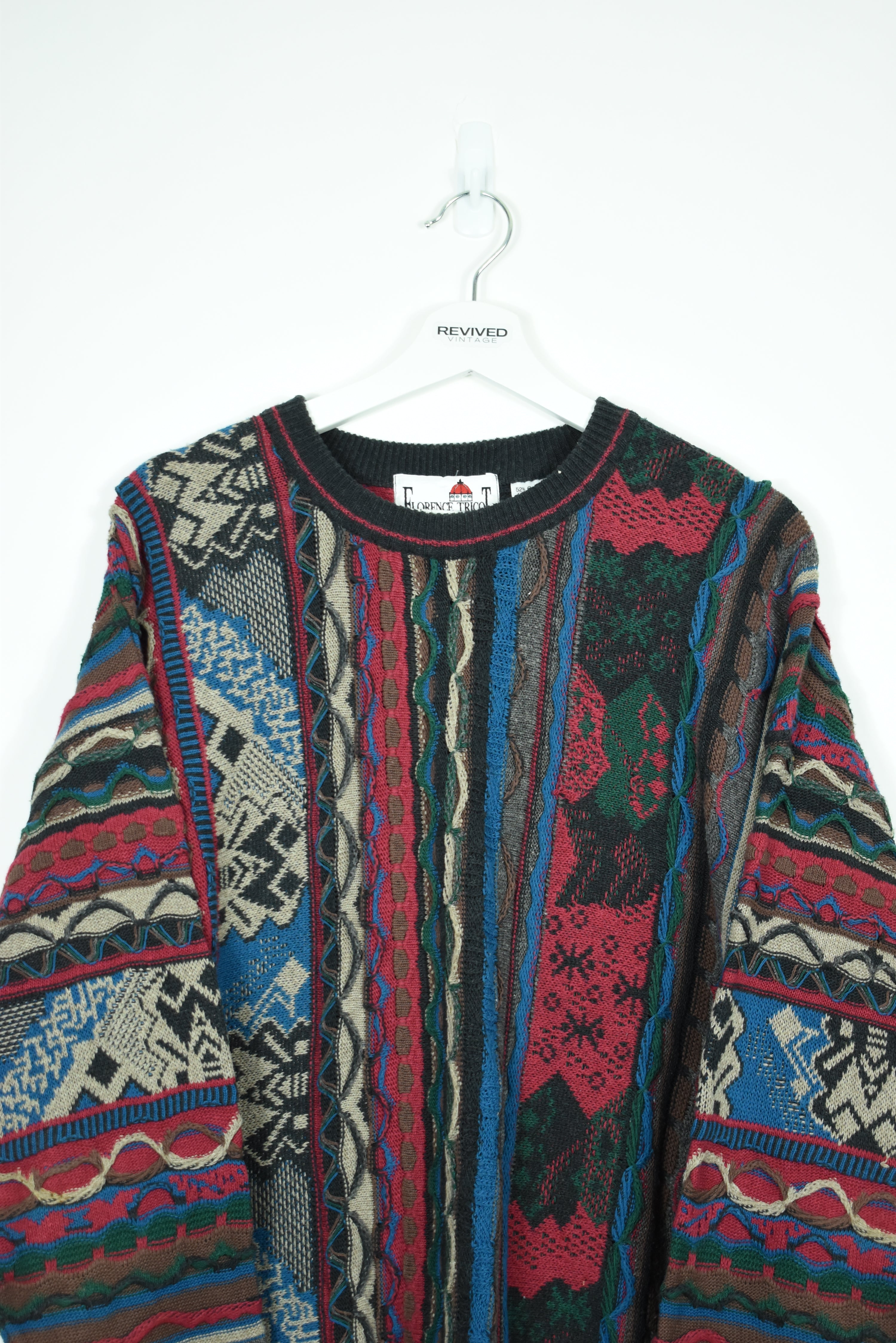 Vintage Italian Coogi Style Heavy Sweater Large