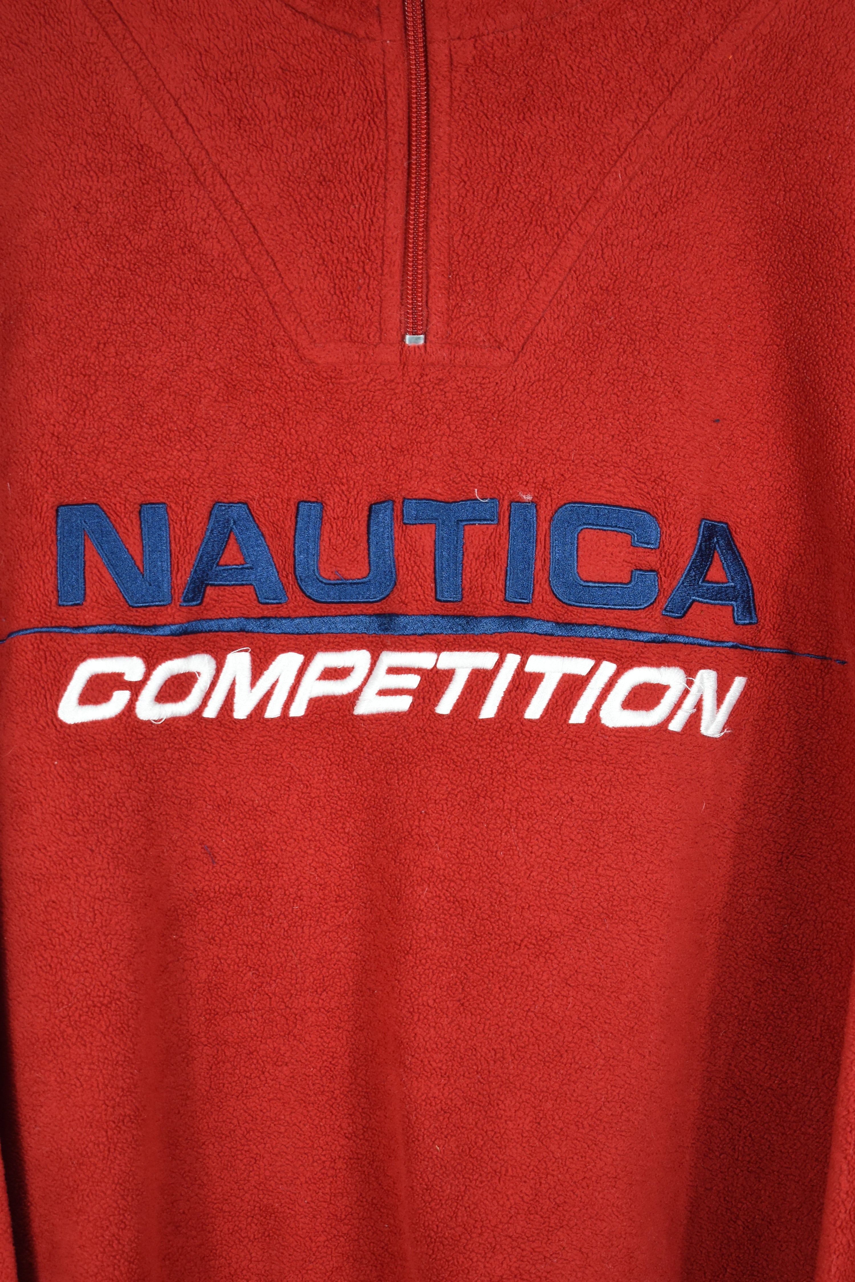 Vintage Nautica Competition Embroidery Fleece 1/4 Zip Large (Baggy)