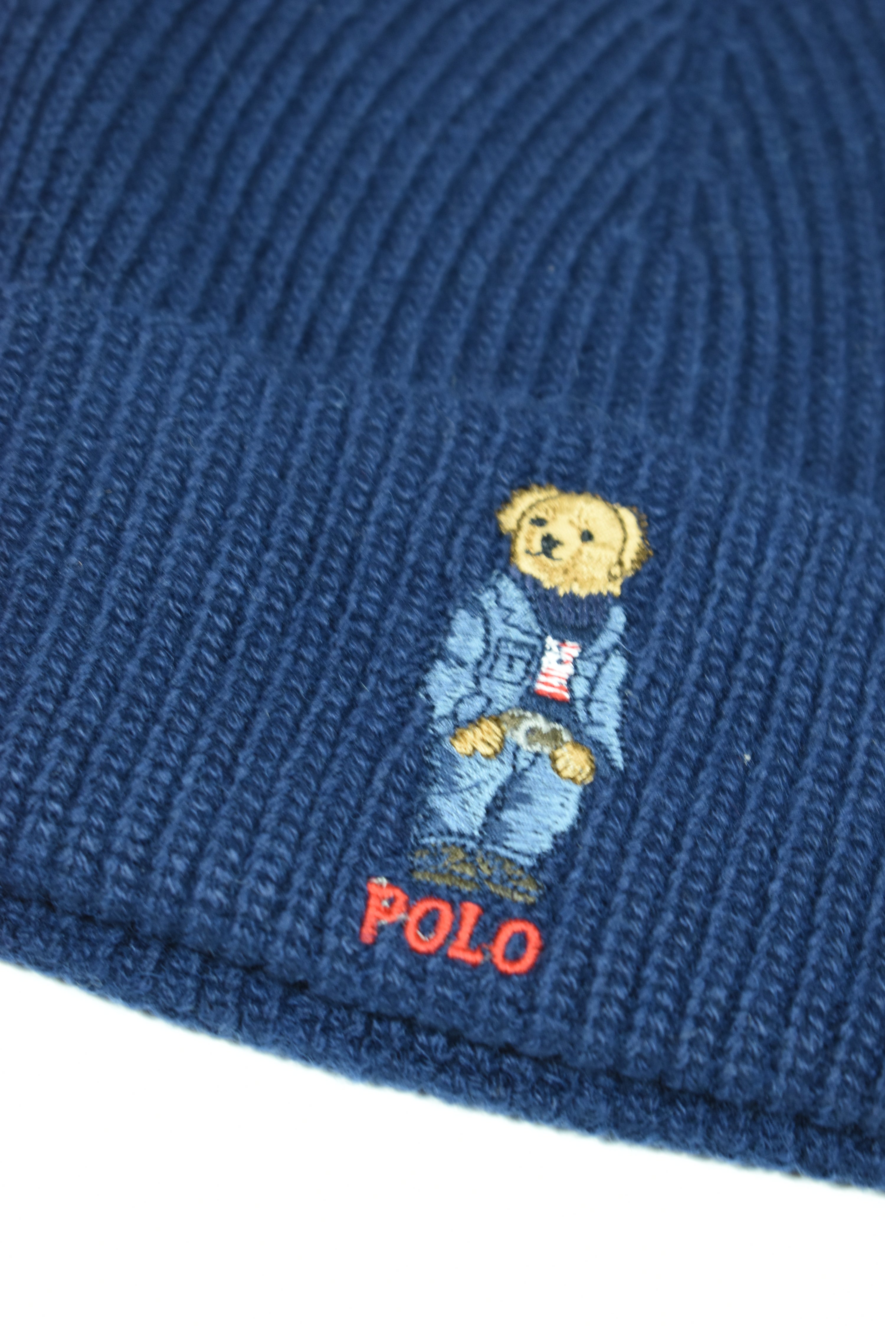 New Polo Bear Ralph Lauren Beanie Navy OS