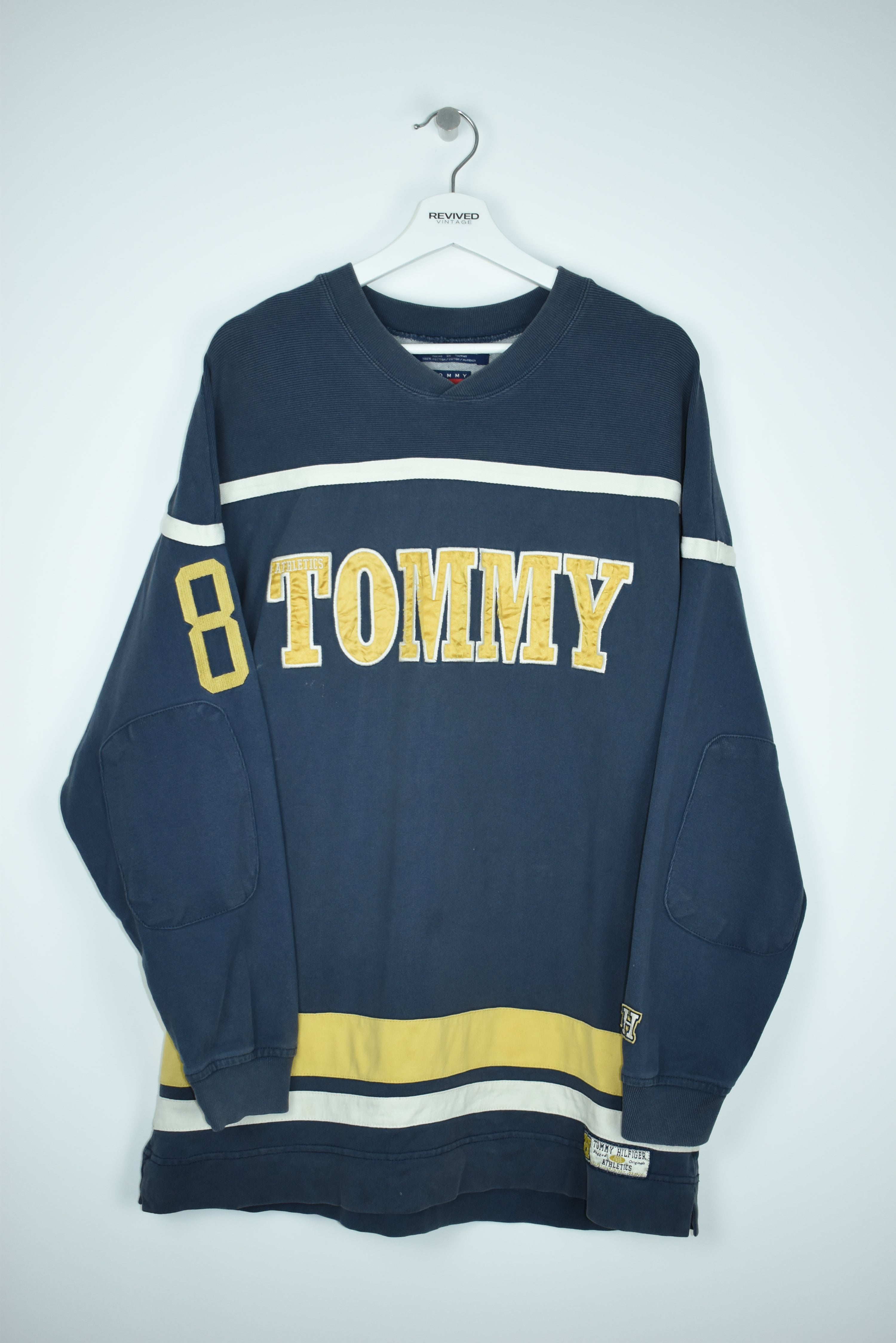 VINTAGE TOMMY HILFIGER EMBROIDERY DOUBLE SIDED SWEATSHIRT LARGE