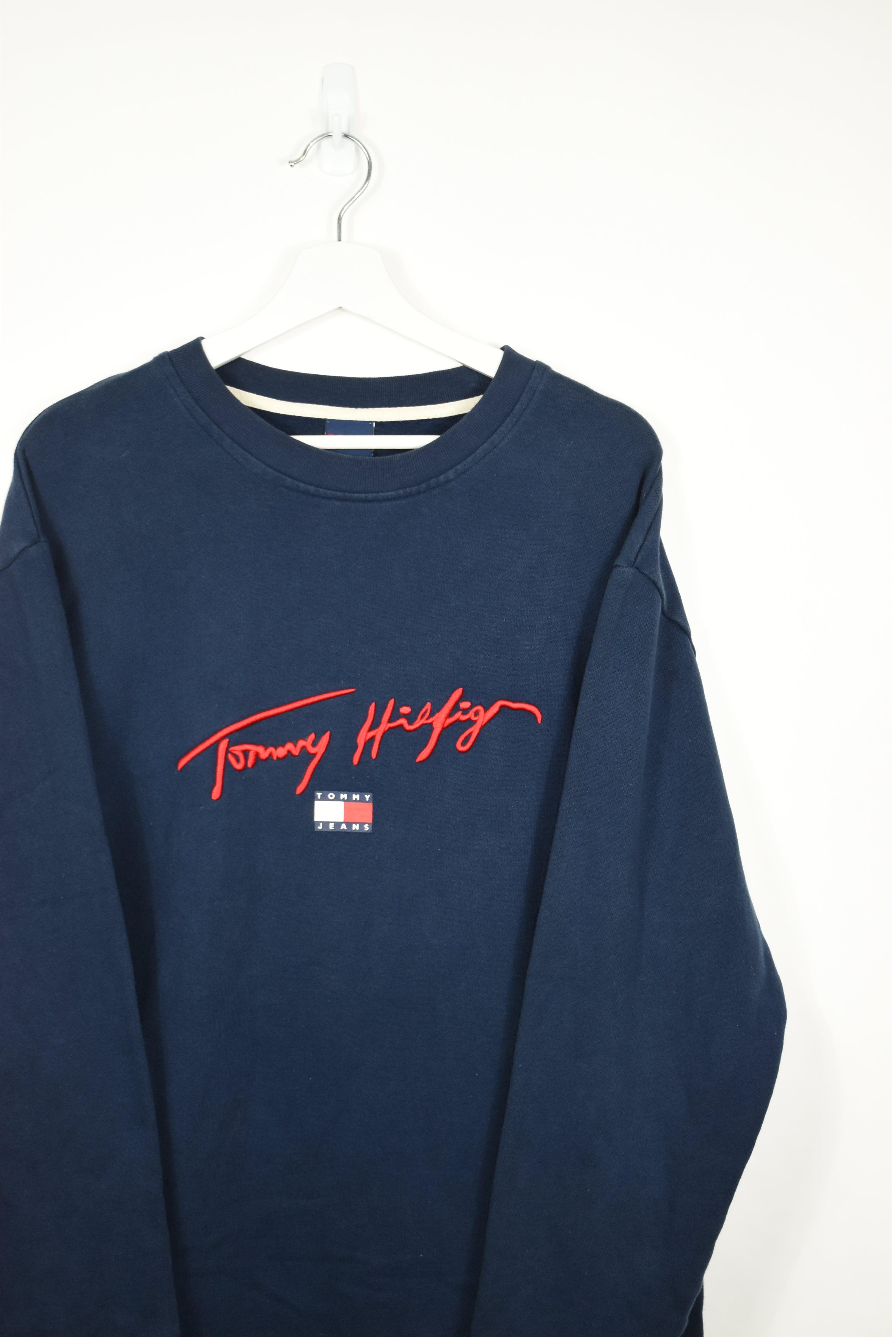 Vintage Tommy Hilfiger Script Embroidery Sweatshirt XLARGE