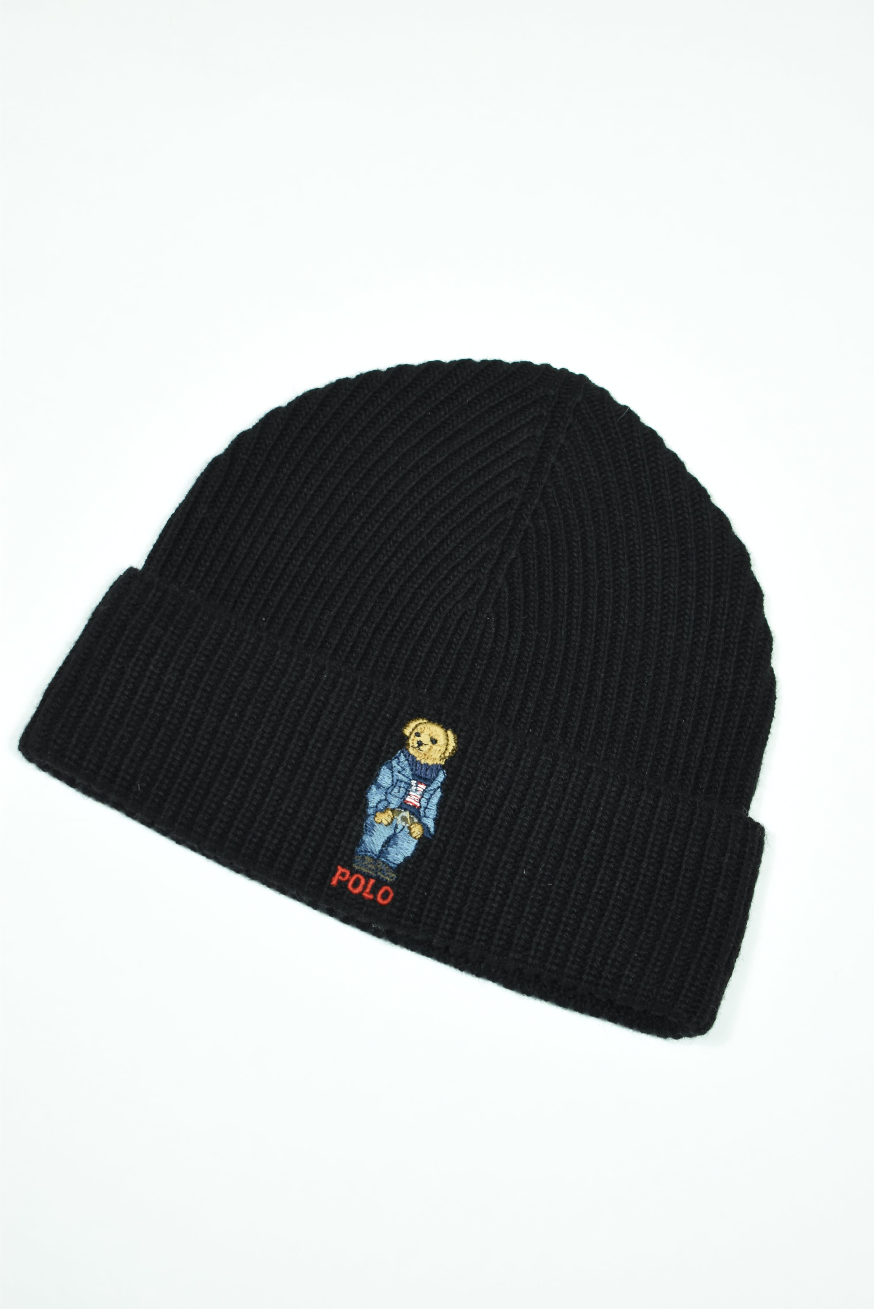 New Polo Bear Ralph Lauren Beanie Black OS