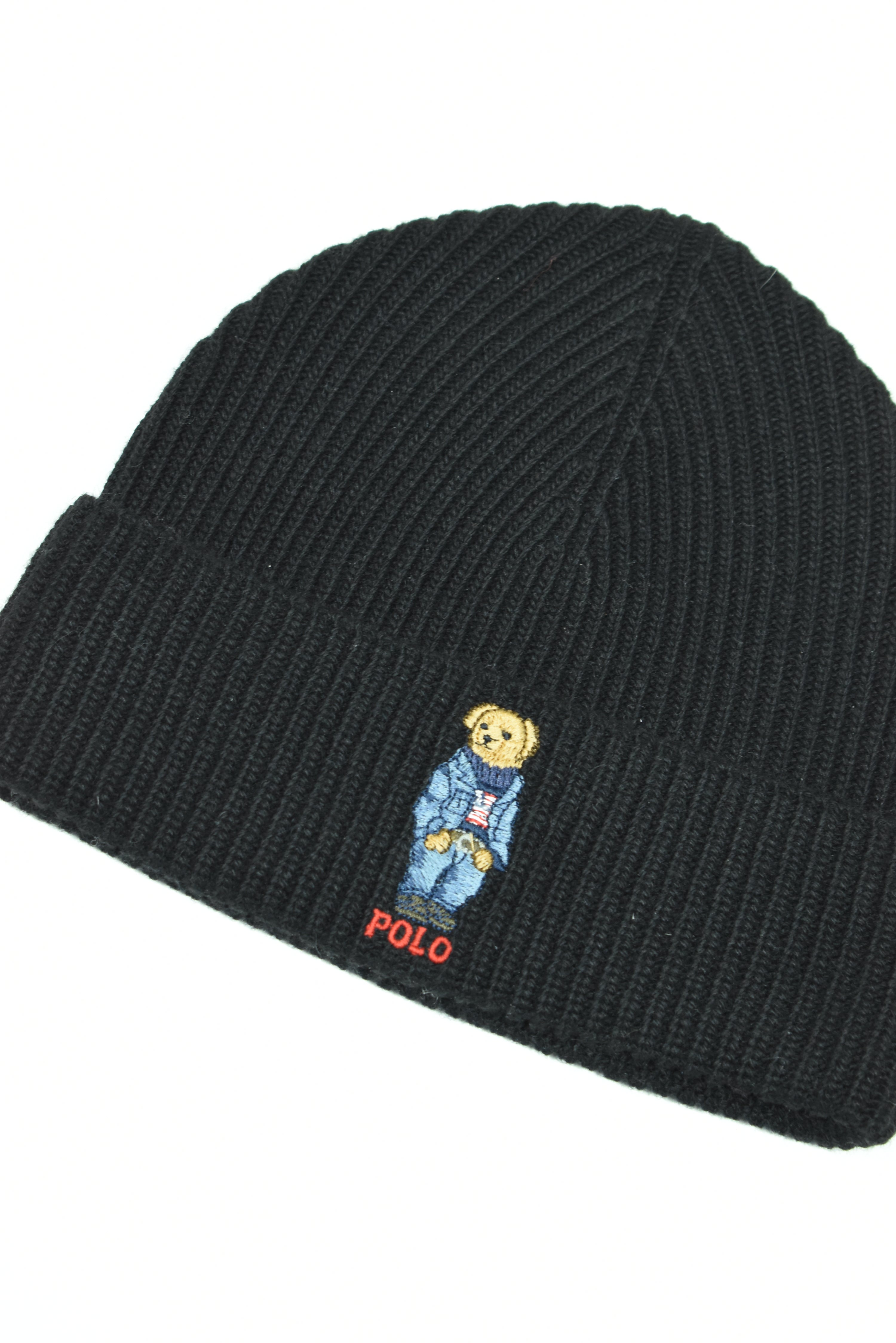 New Polo Bear Ralph Lauren Beanie Black OS