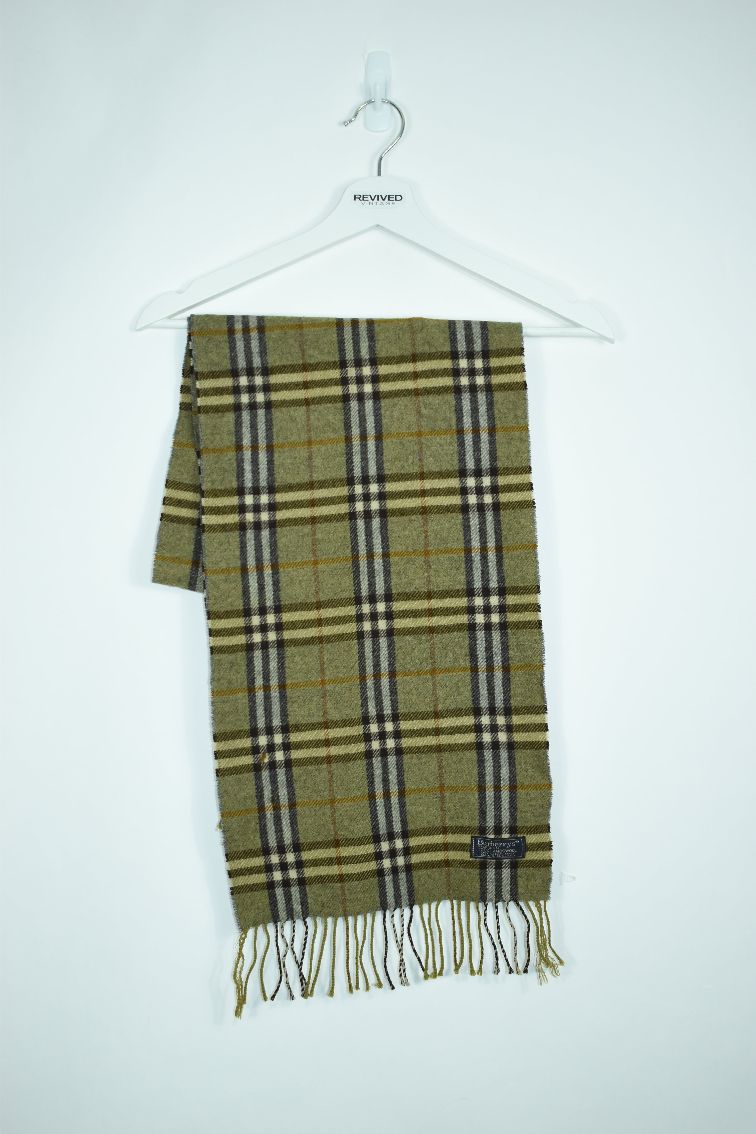 Vintage Burberry Scarf Novacheck Green OS
