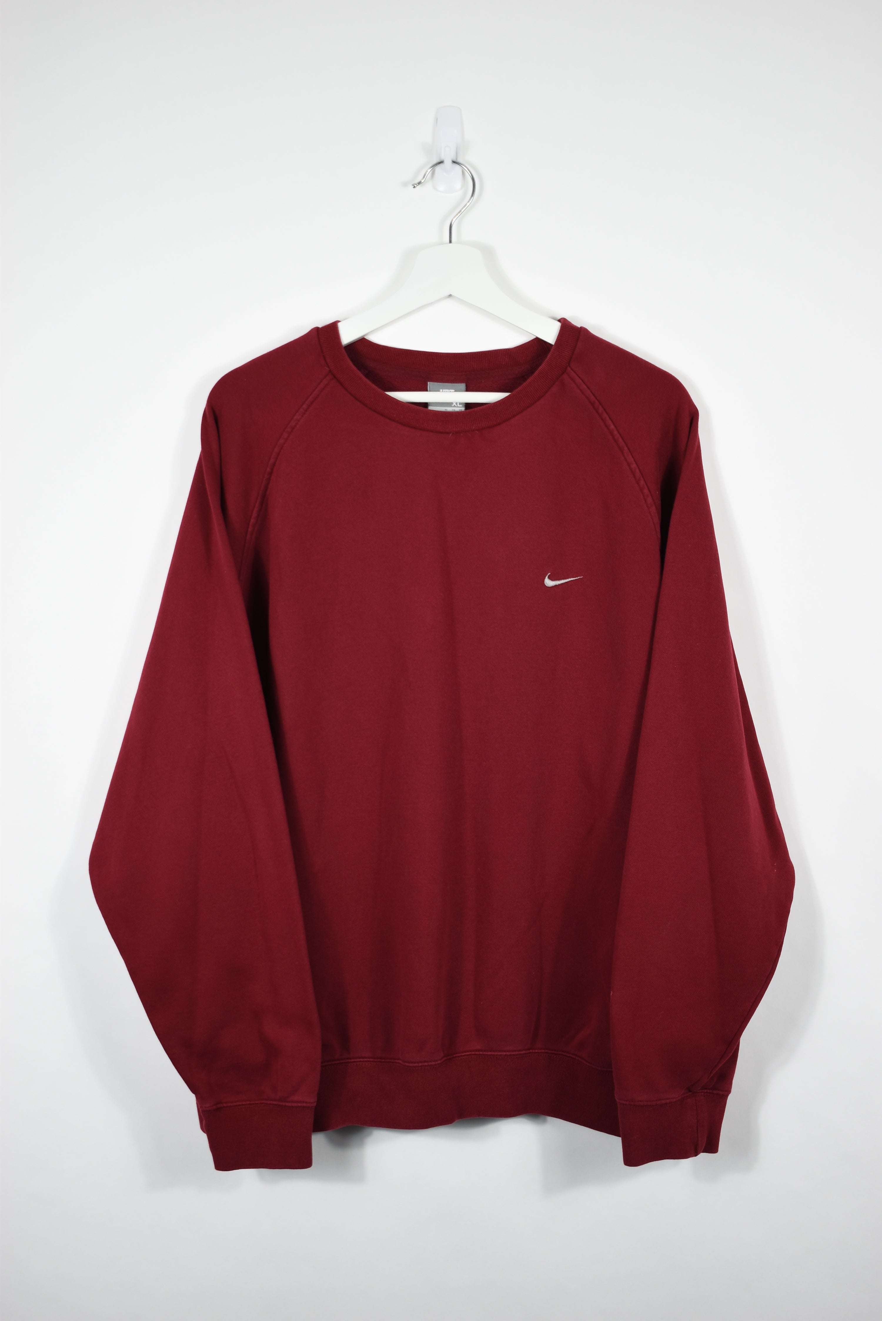 Vintage Nike Small Swoosh Burgandy Sweatshirt XLARGE