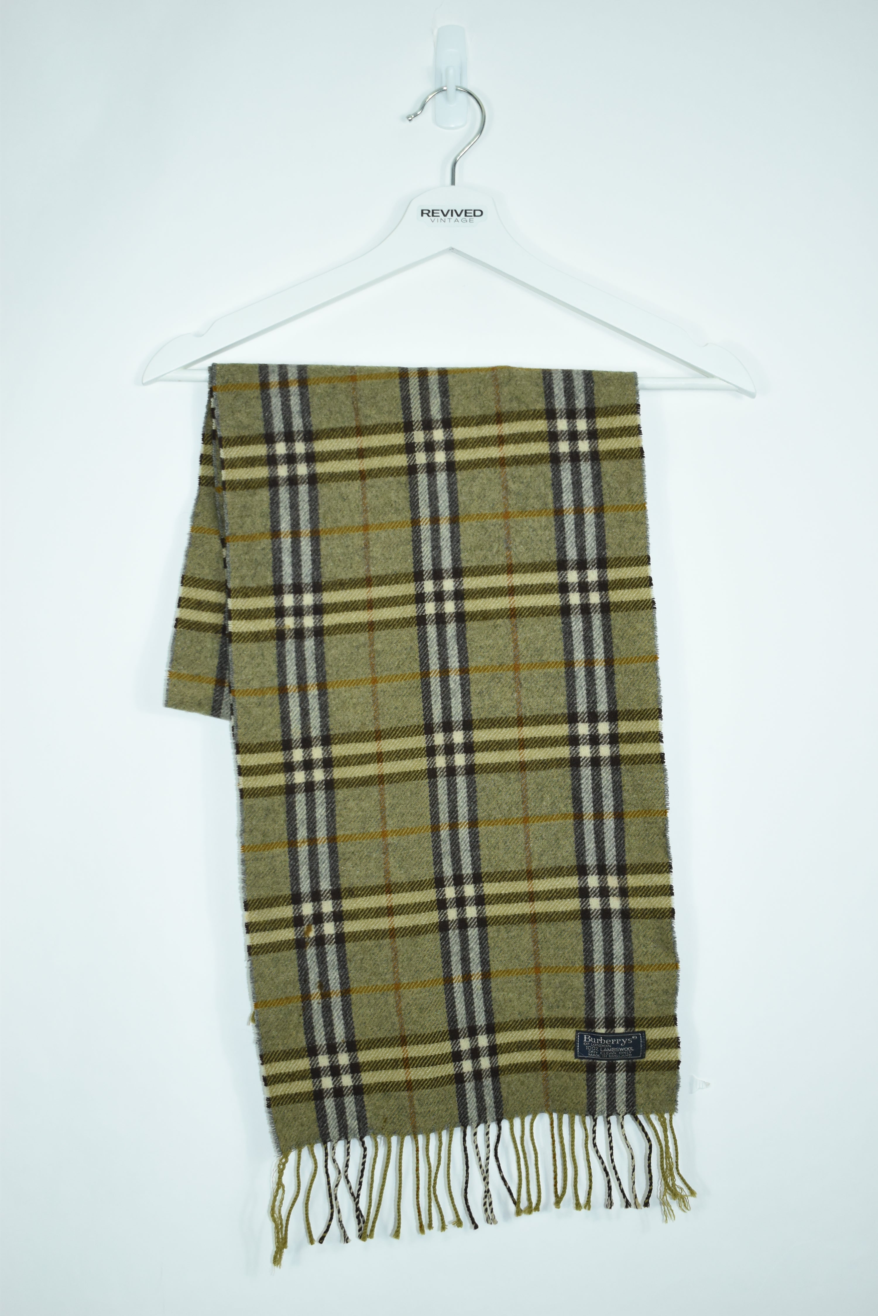 Vintage Burberry Scarf Novacheck Grey/Green OS