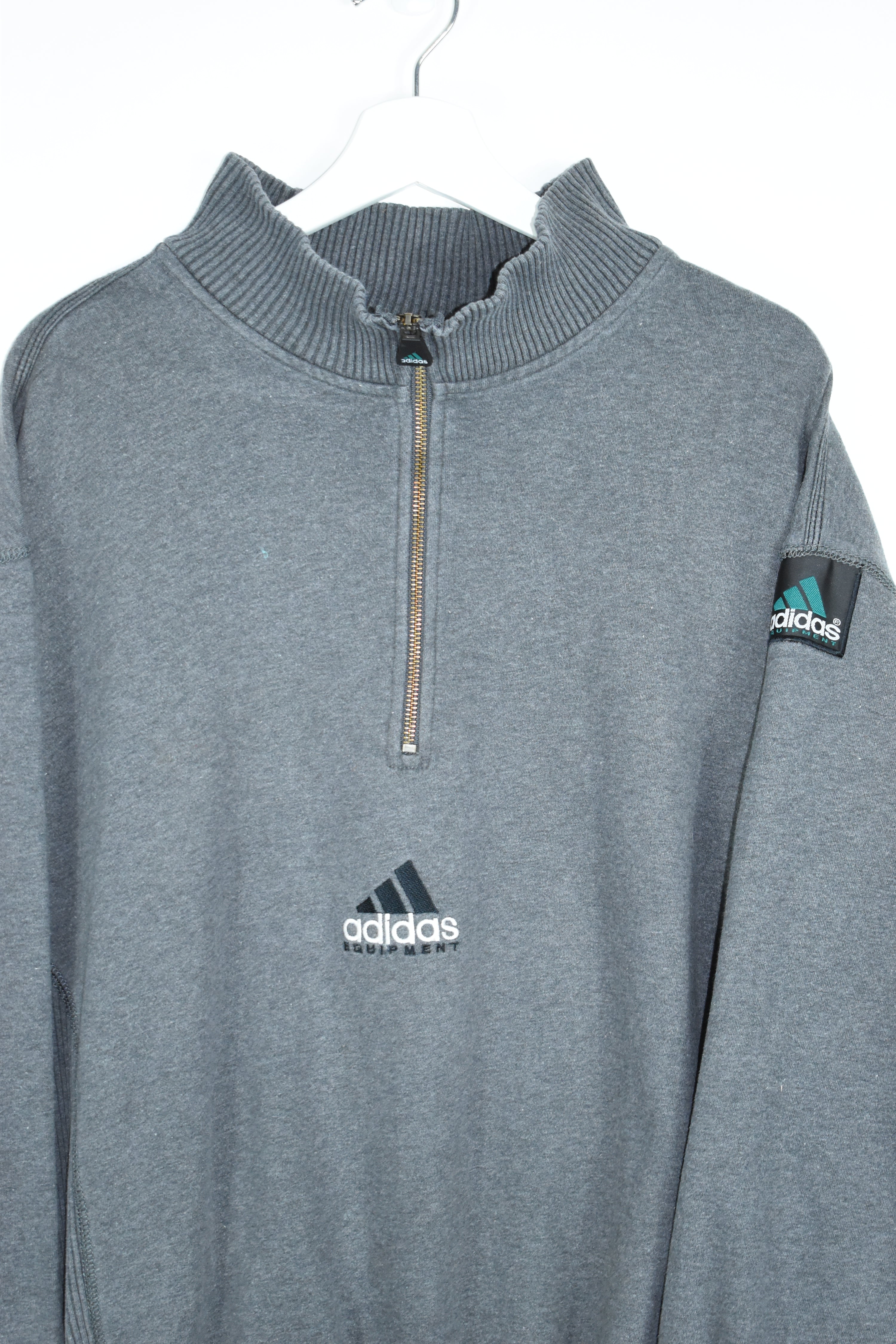 Vintage RARE Adidas Equipment Embroidery 1/4 Zip LARGE (Baggy)