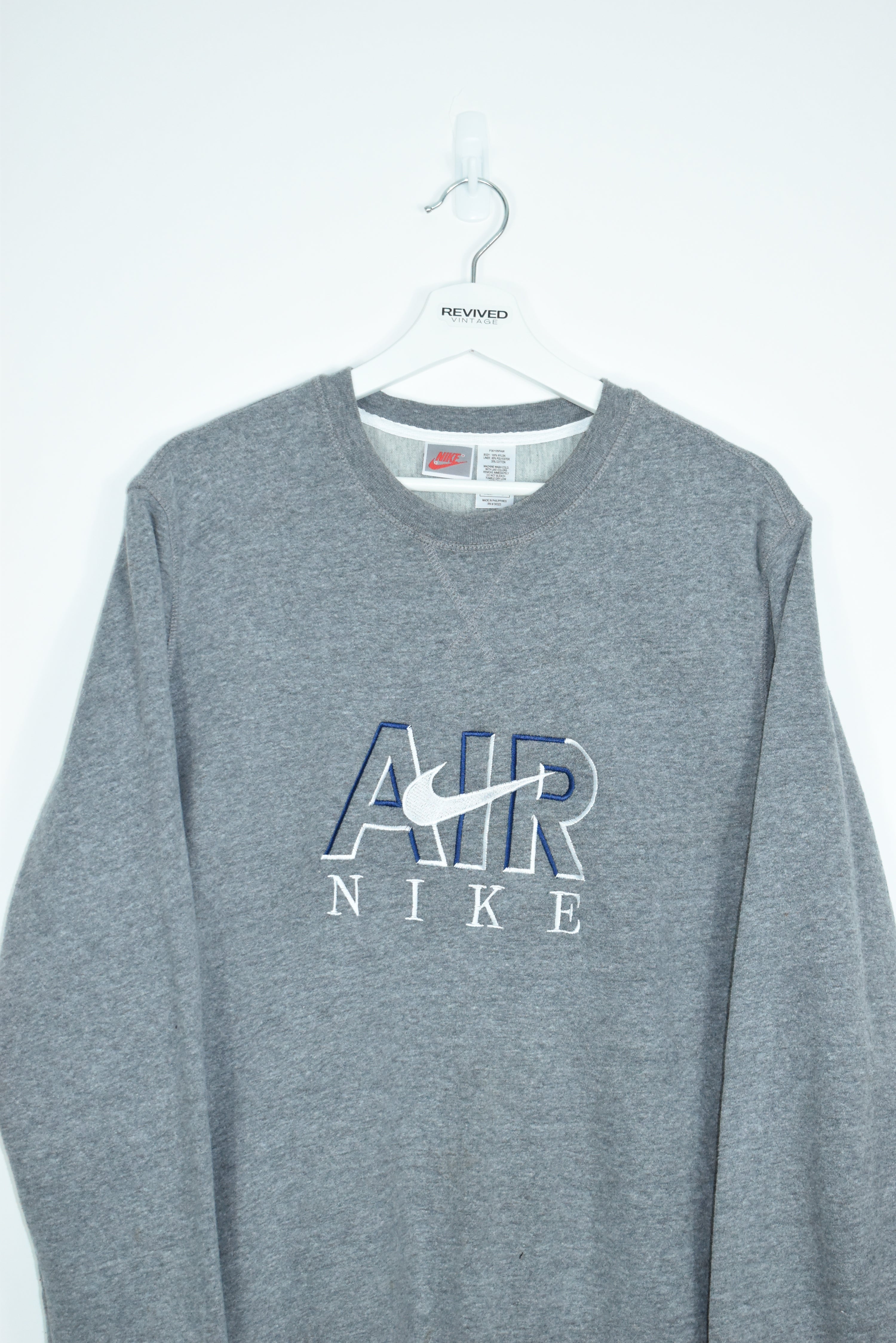 Vintage Nike Air Embroidery Bootleg Sweatshirt Grey Large