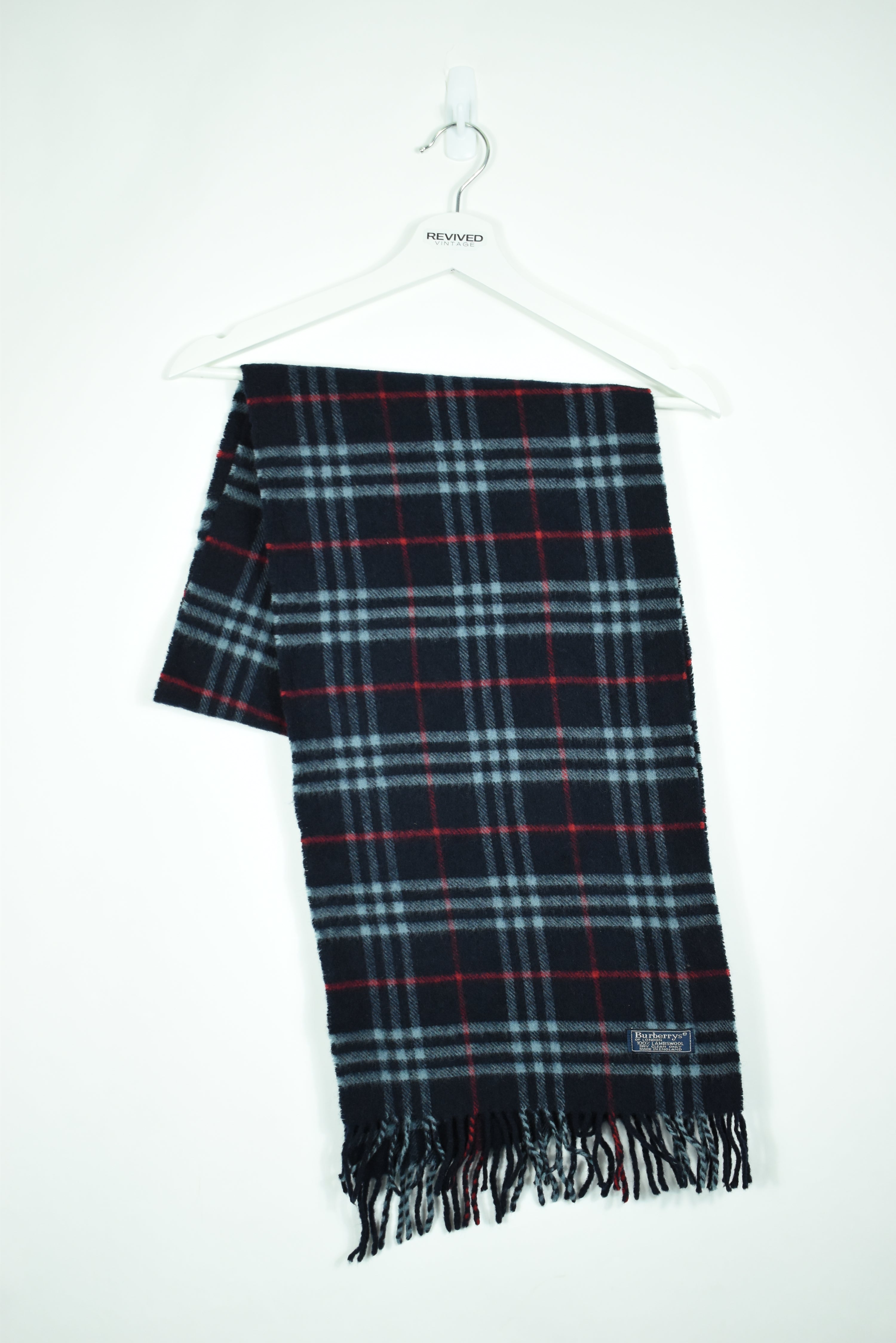 Vintage Burberry Scarf Novacheck Navy OS