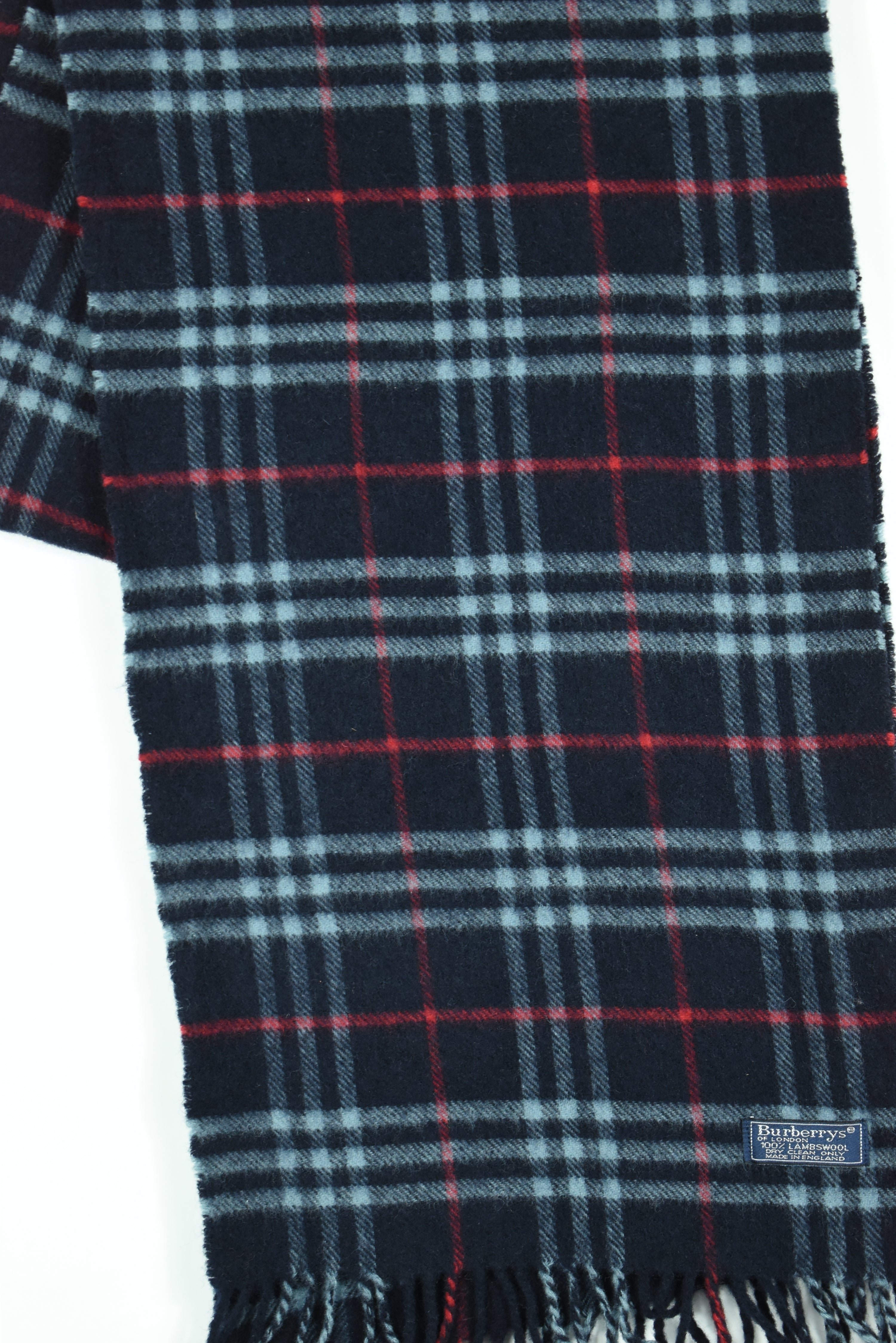 Vintage Burberry Scarf Novacheck Navy OS