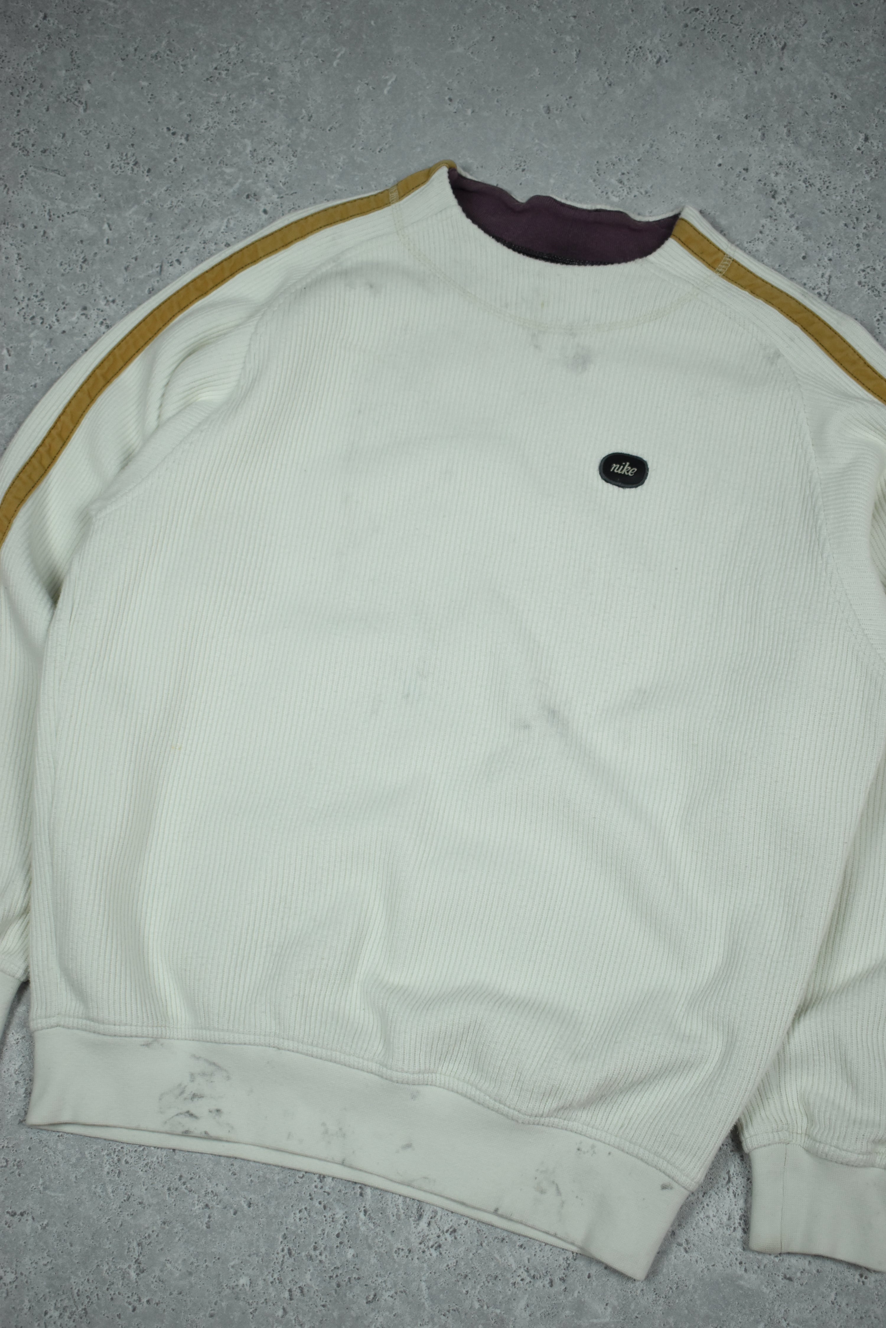 Vintage Nike Embroidery Logo Cord Sweatshirt Small