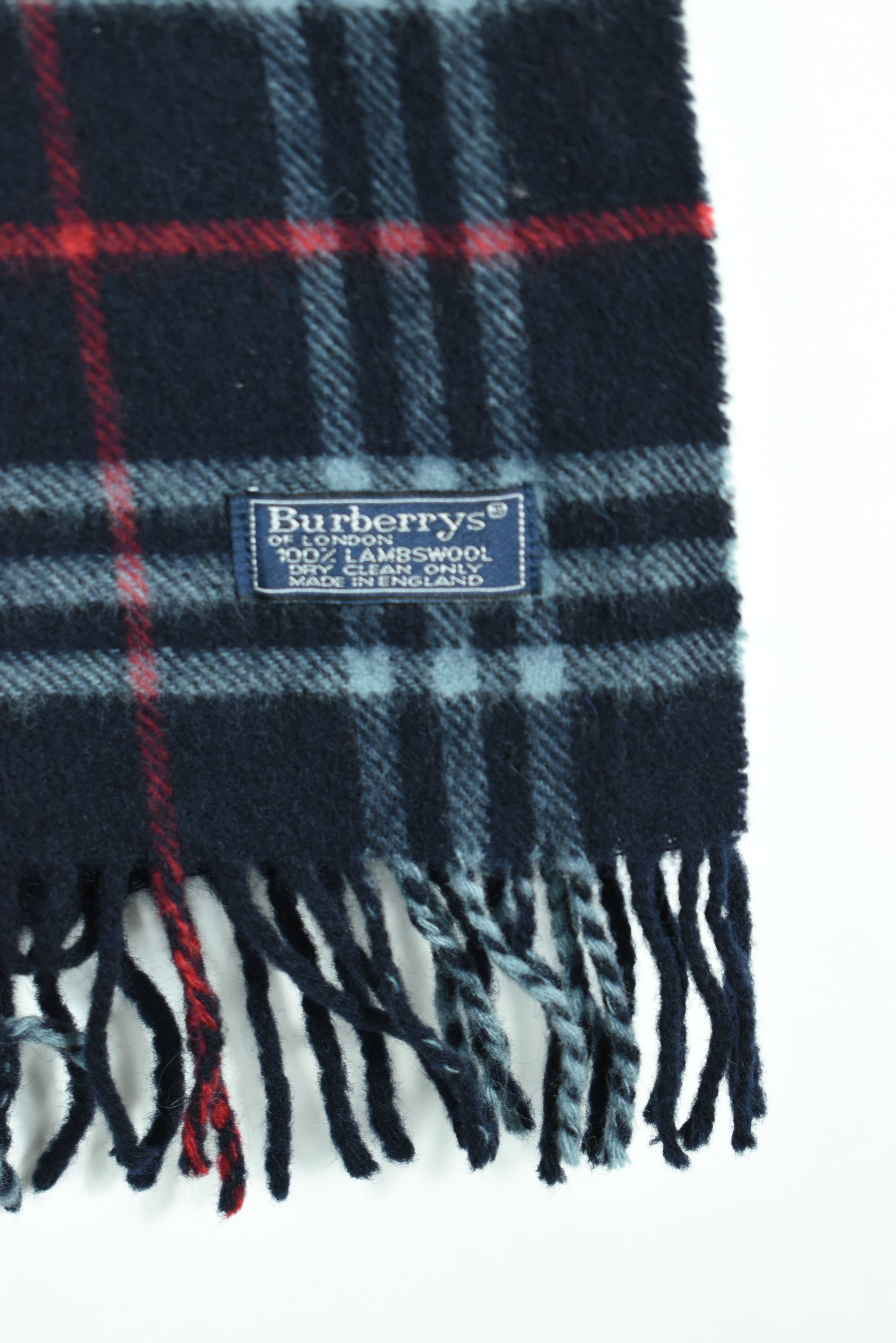 Vintage Burberry Scarf Novacheck Navy OS
