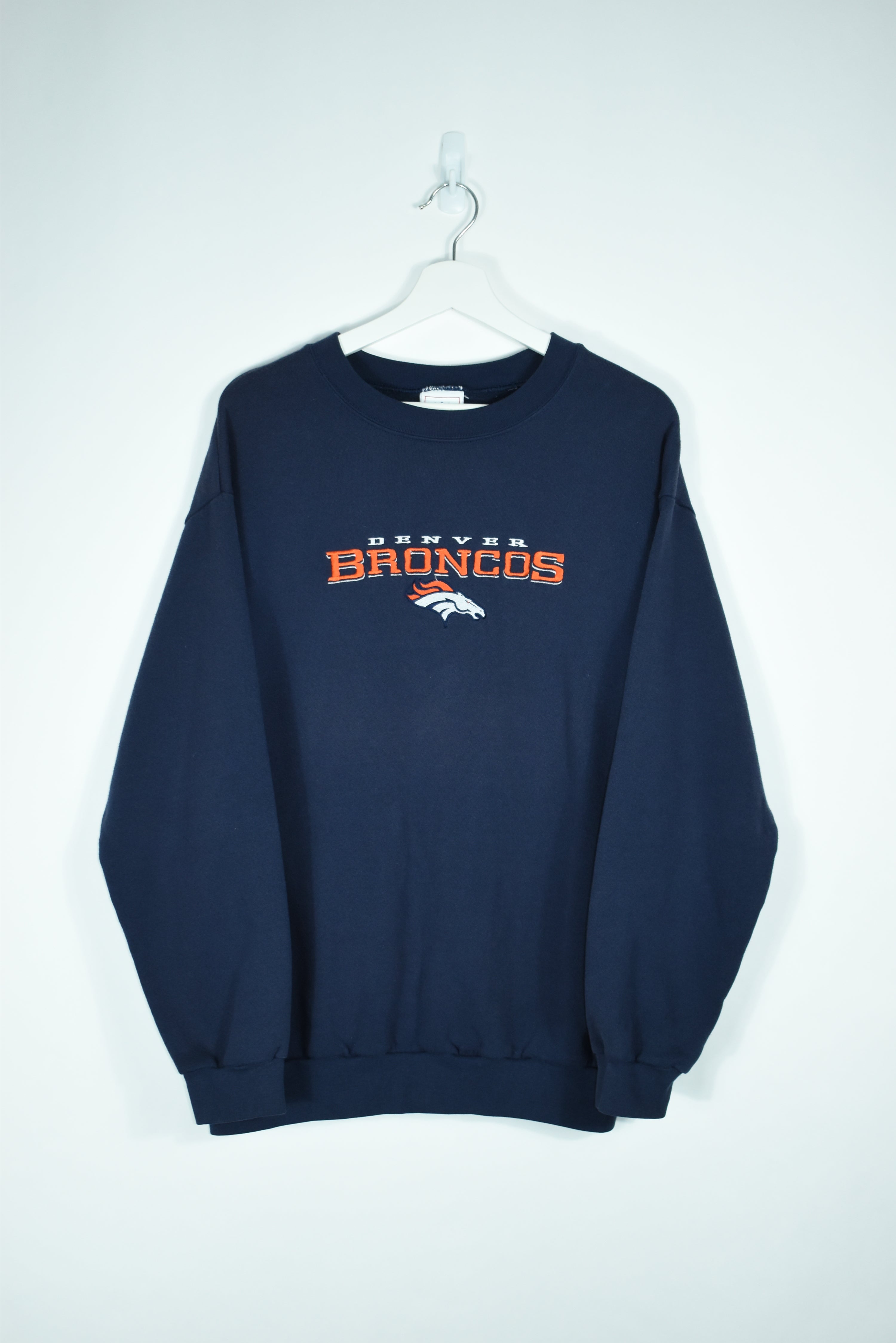 Vintage Denver Broncos Embroidery Sweatshirt Large