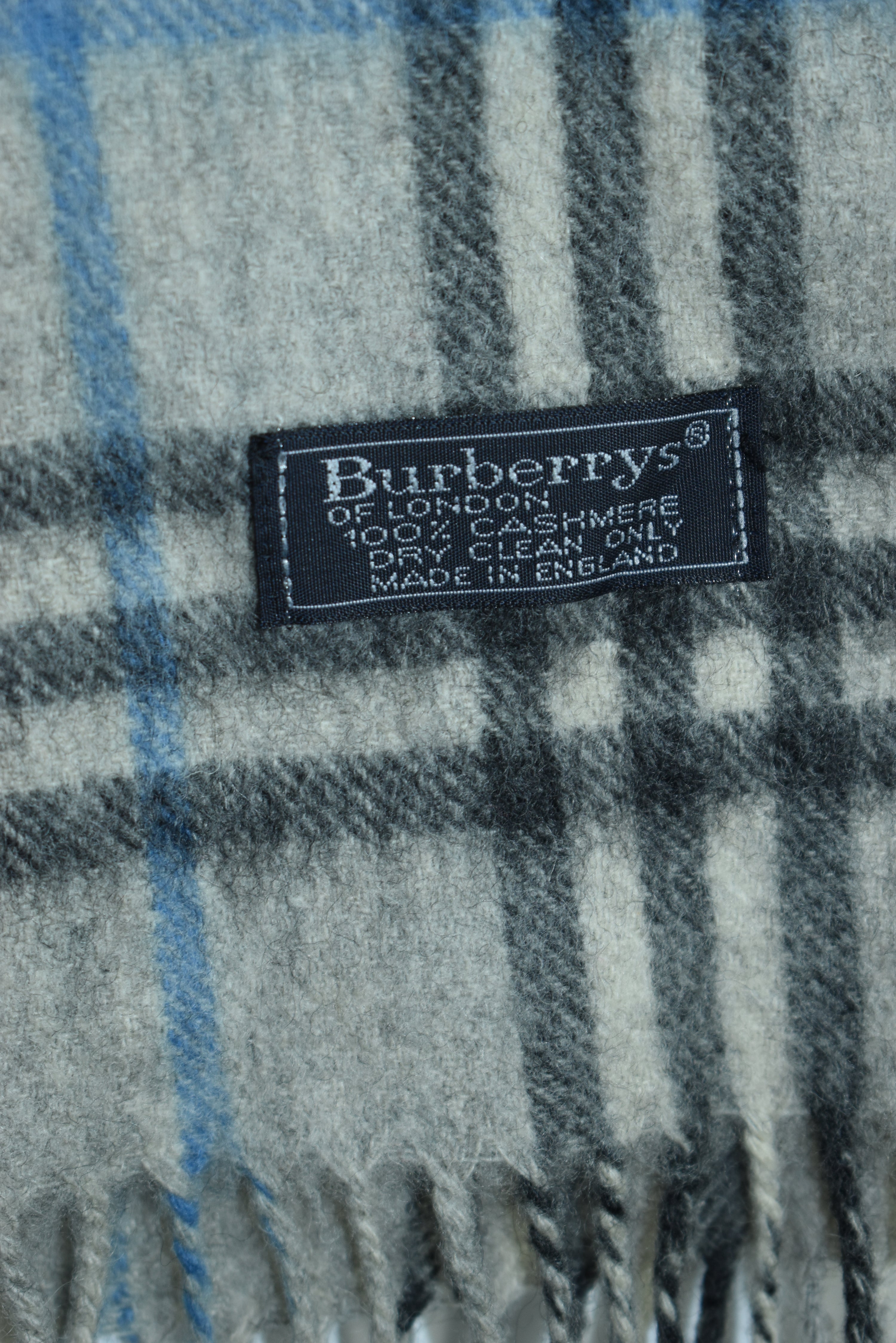 Vintage Burberry Scarf Novacheck Grey/Light Blue OS