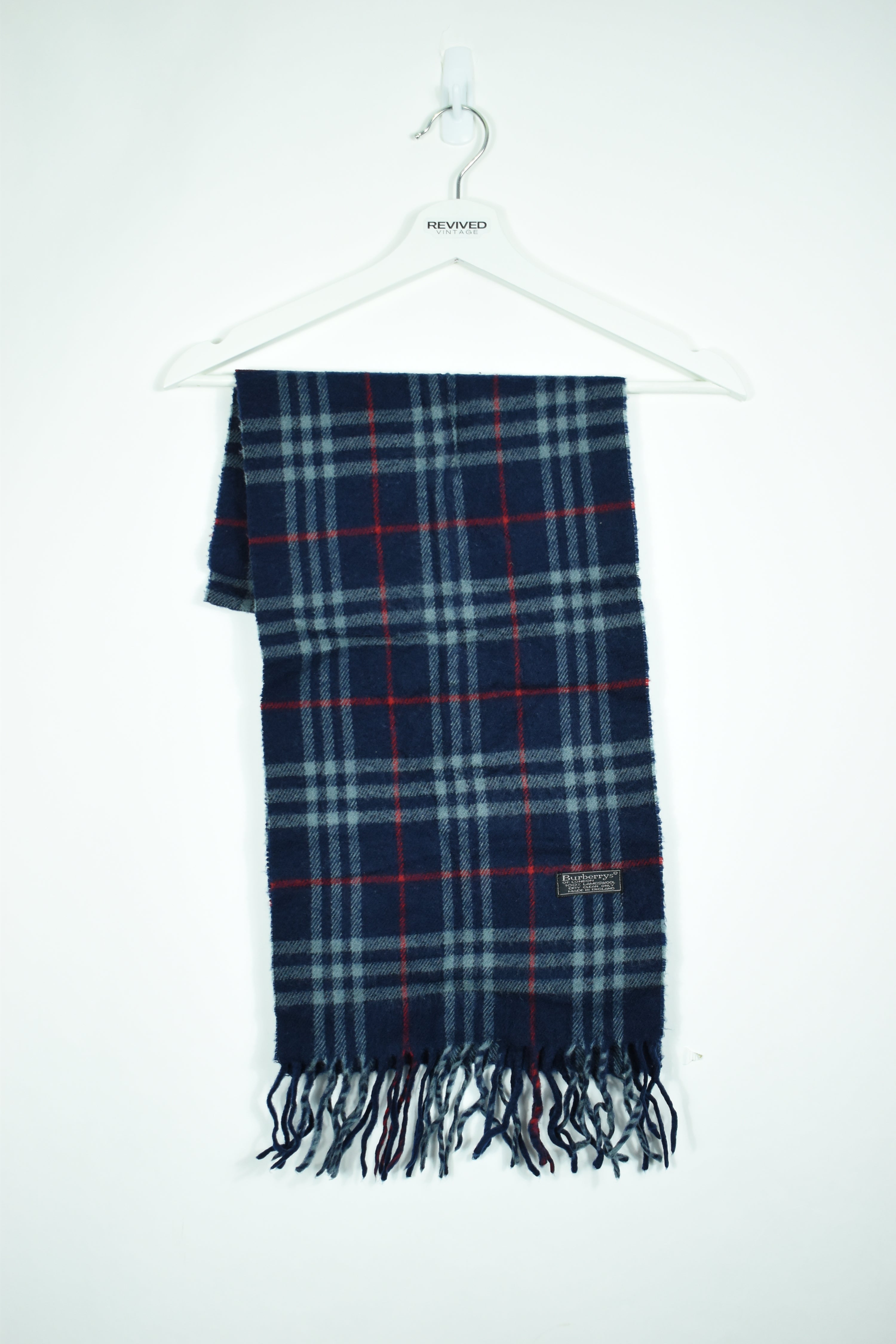 Vintage Burberry Scarf Novacheck Navy OS