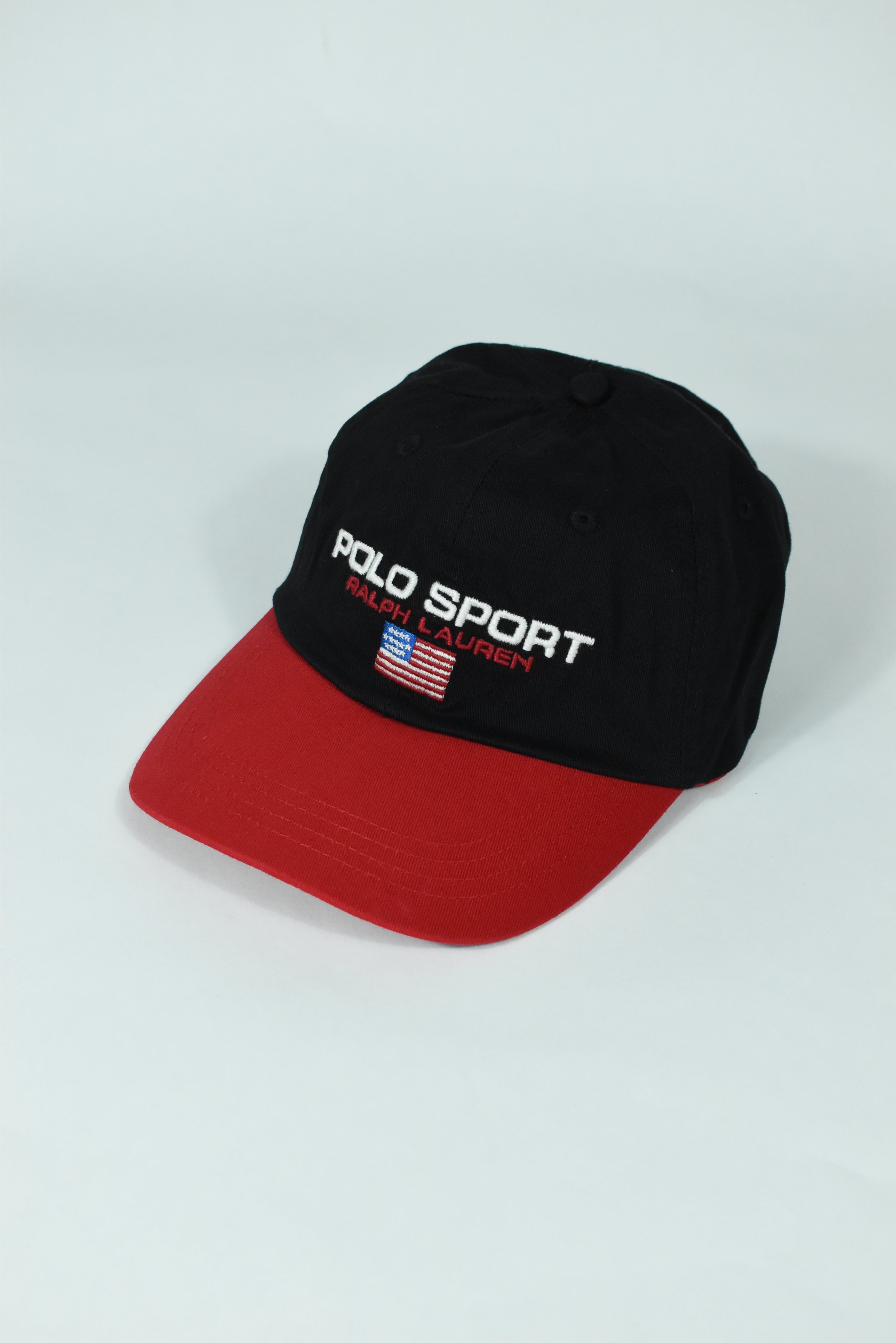New Black/Red RL Polo Sport Embroidery Cap