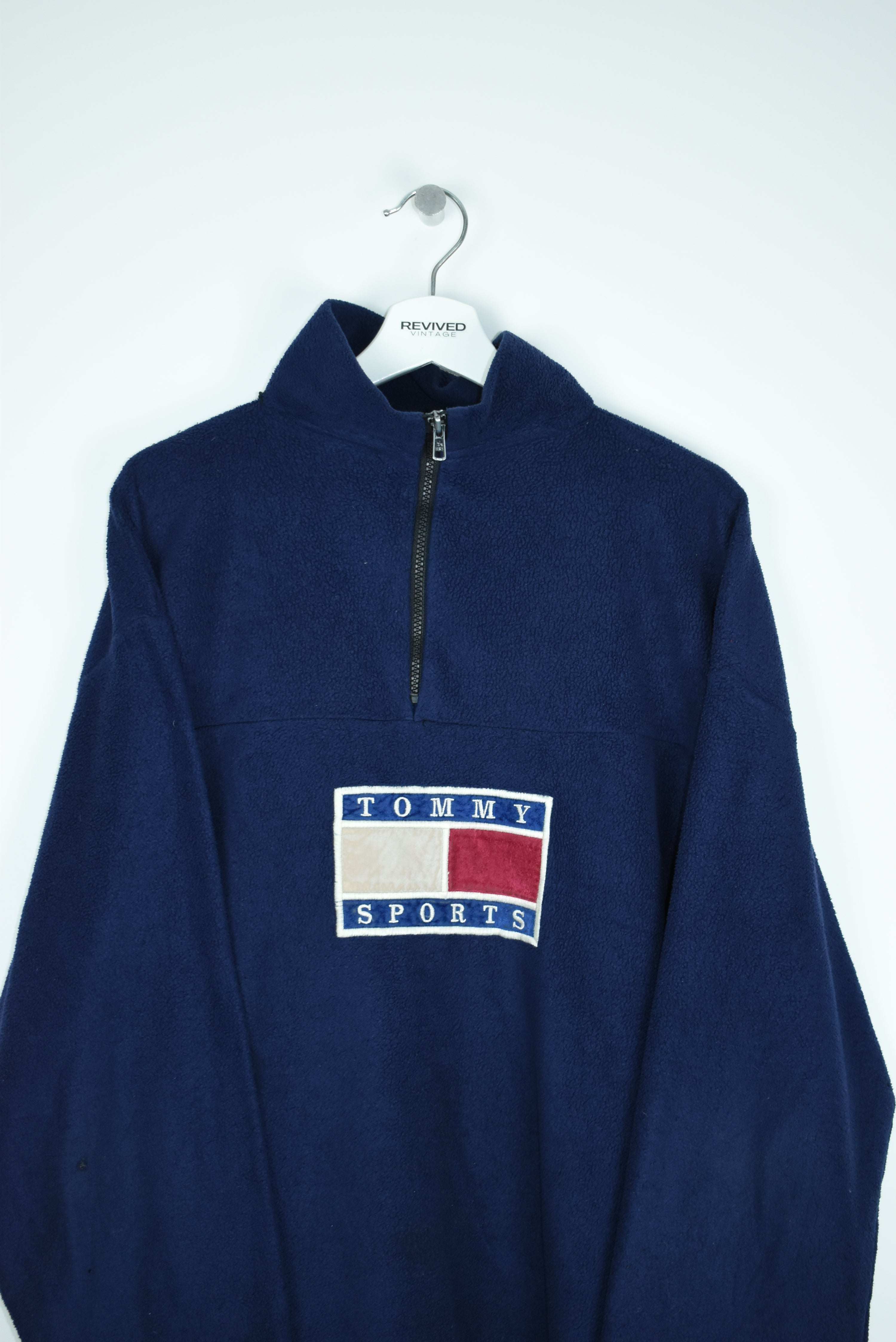 VINTAGE TOMMY HILFIGER SPORTS 1/4 ZIP FLEECE XLARGE