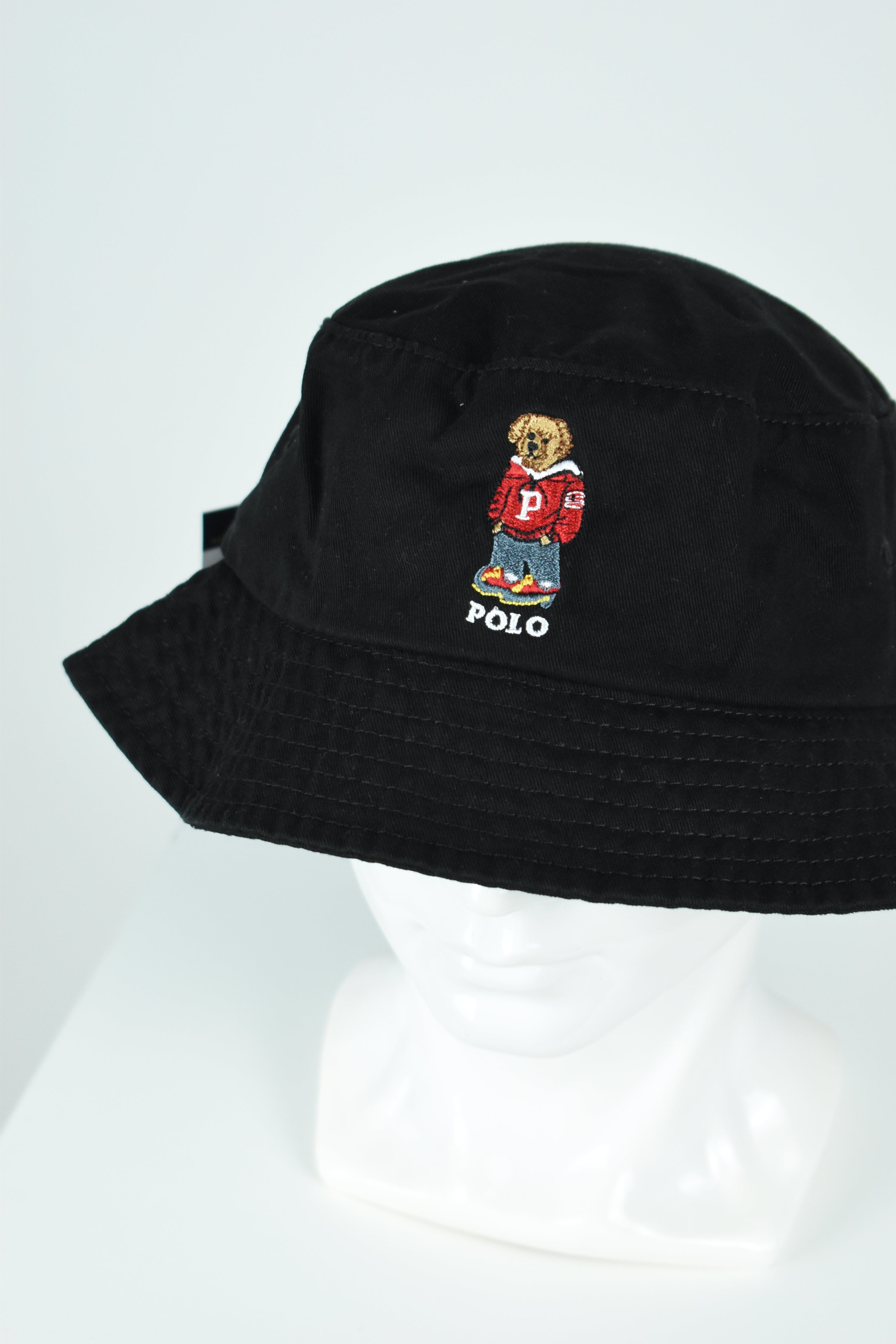 New Ralph Lauren Polo Bear Bucket Hat Black OS