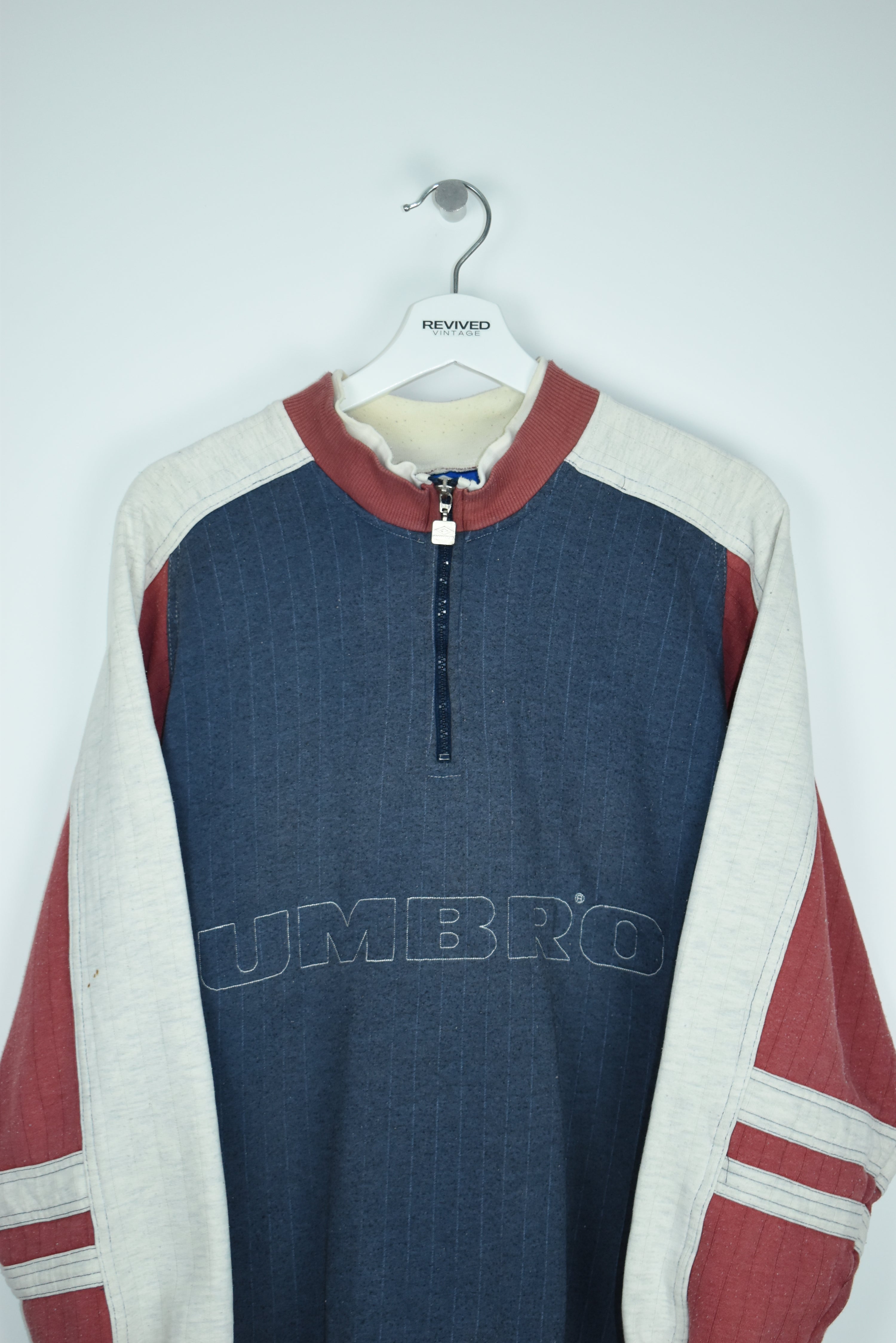 VINTAGE UMBRO EMBROIDERY 1/4 ZIP SWEATSHIRT MEDIUM
