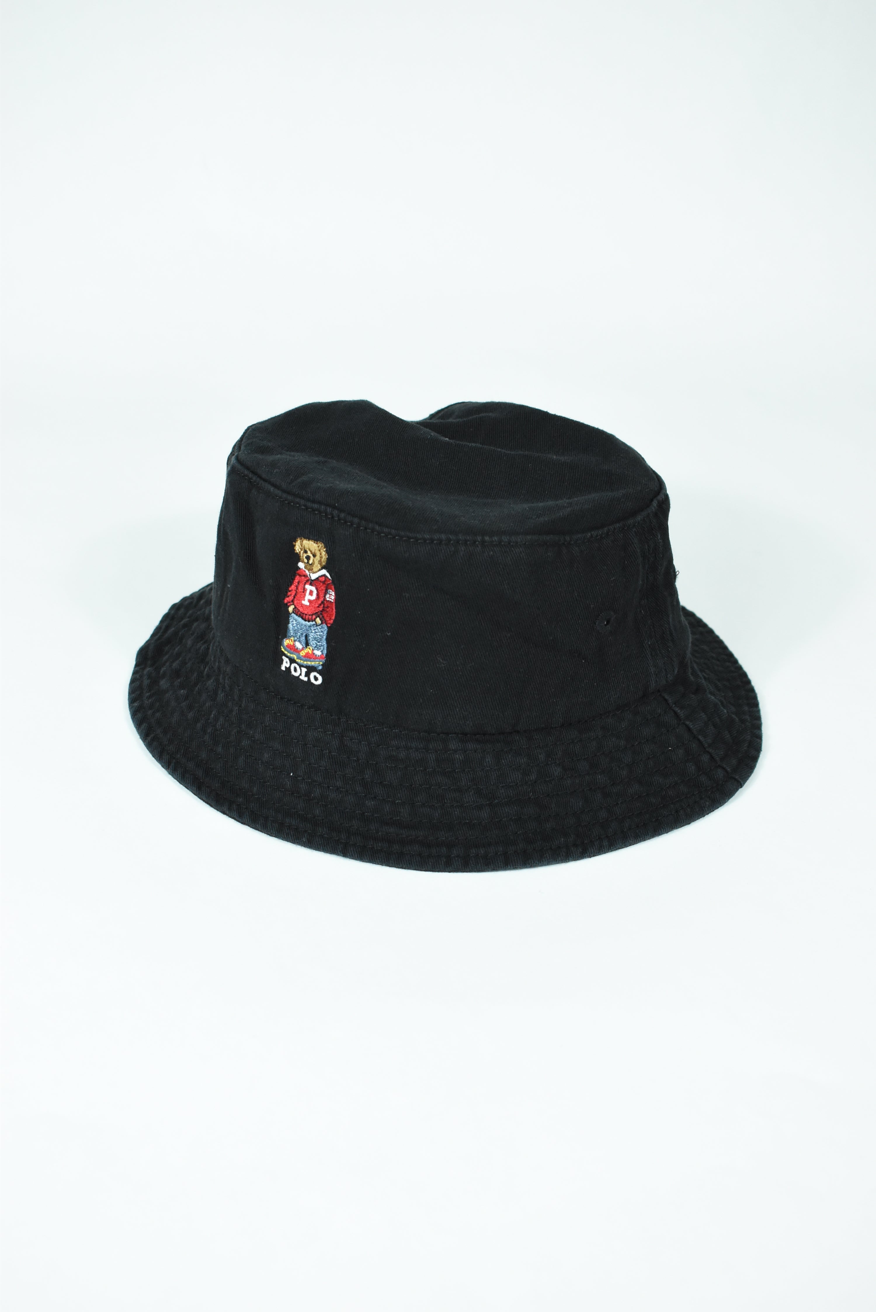New Black RL Polo Bear Embroidery Bucket Hat