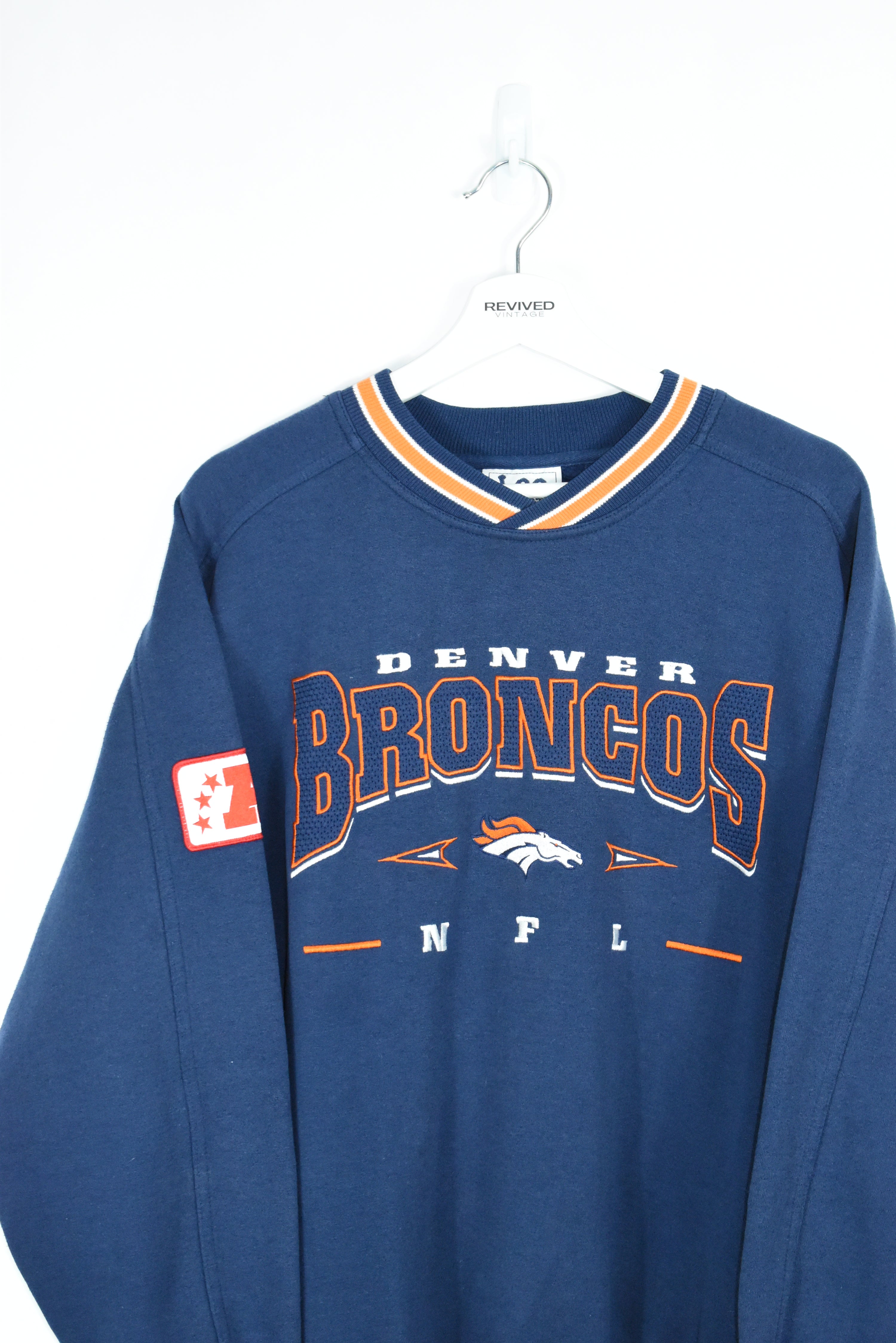 Vintage Lee Sport Denver Broncos Embroidery Sweatshirt Large