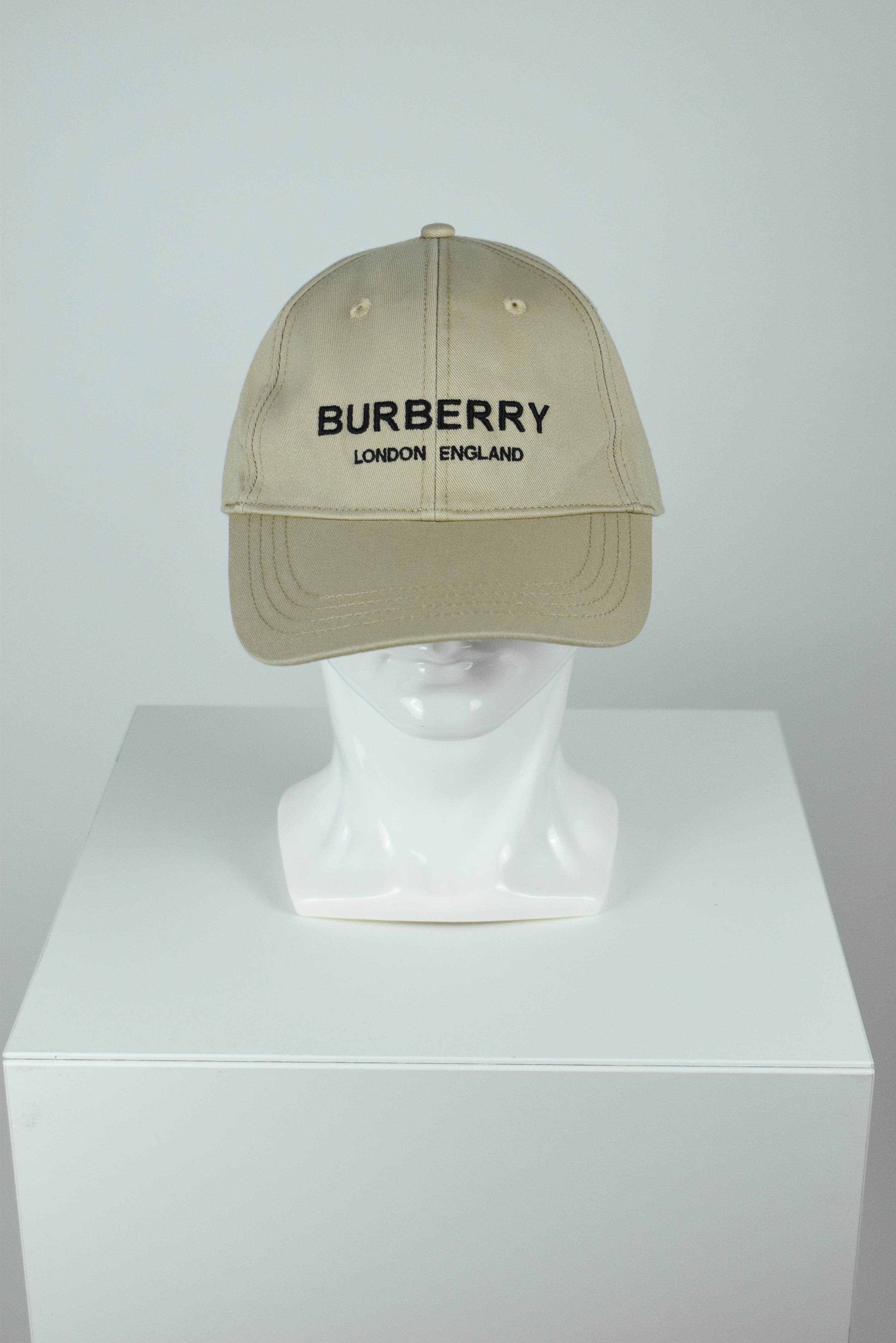 New Burberry Embroidery Cap Beige OS