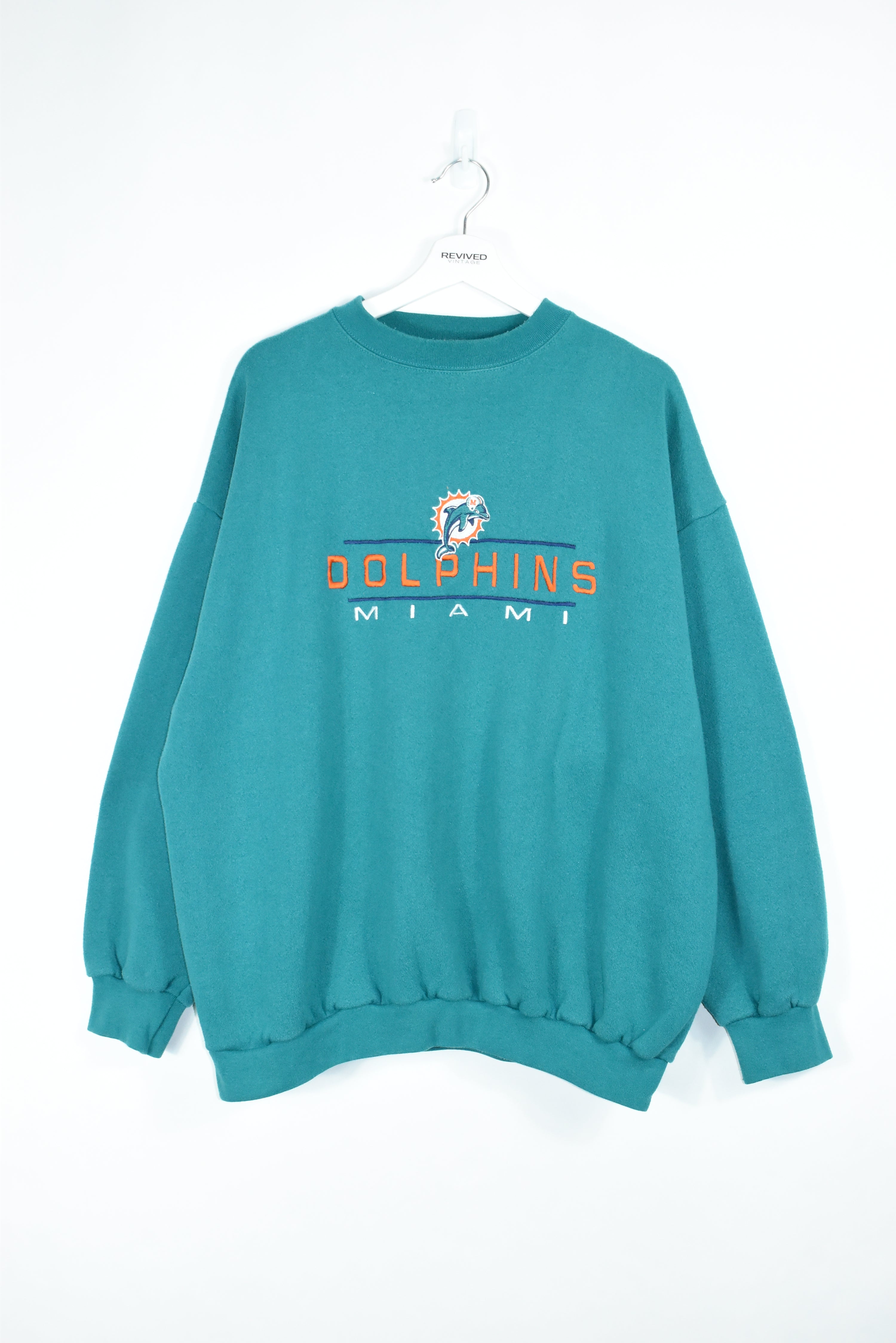 Vintage Miami Dolphins Embroidery Sweatshirt Xlarge