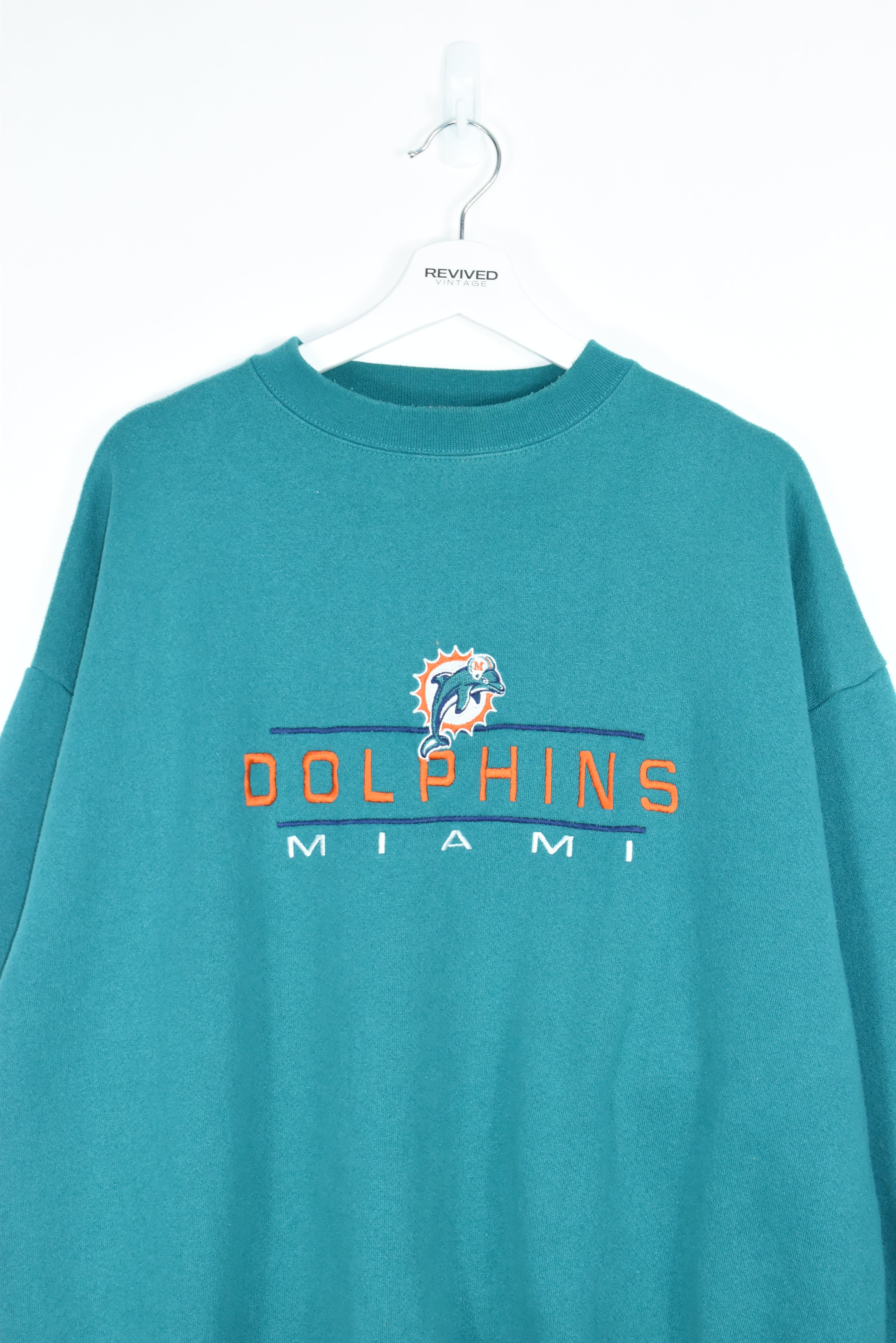Vintage Miami Dolphins Embroidery Sweatshirt Xlarge