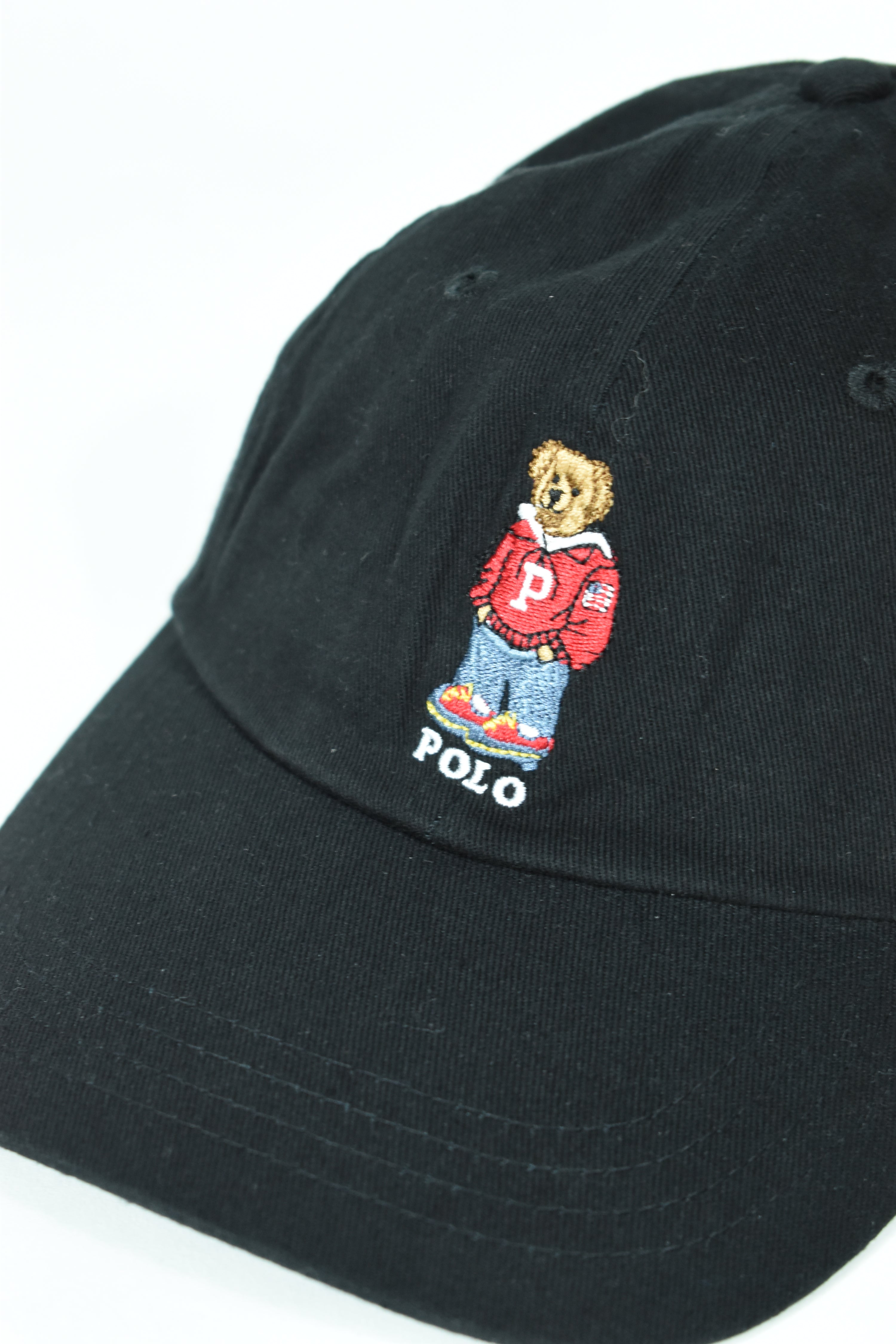 New Black RL Polo Bear Embroidery Cap