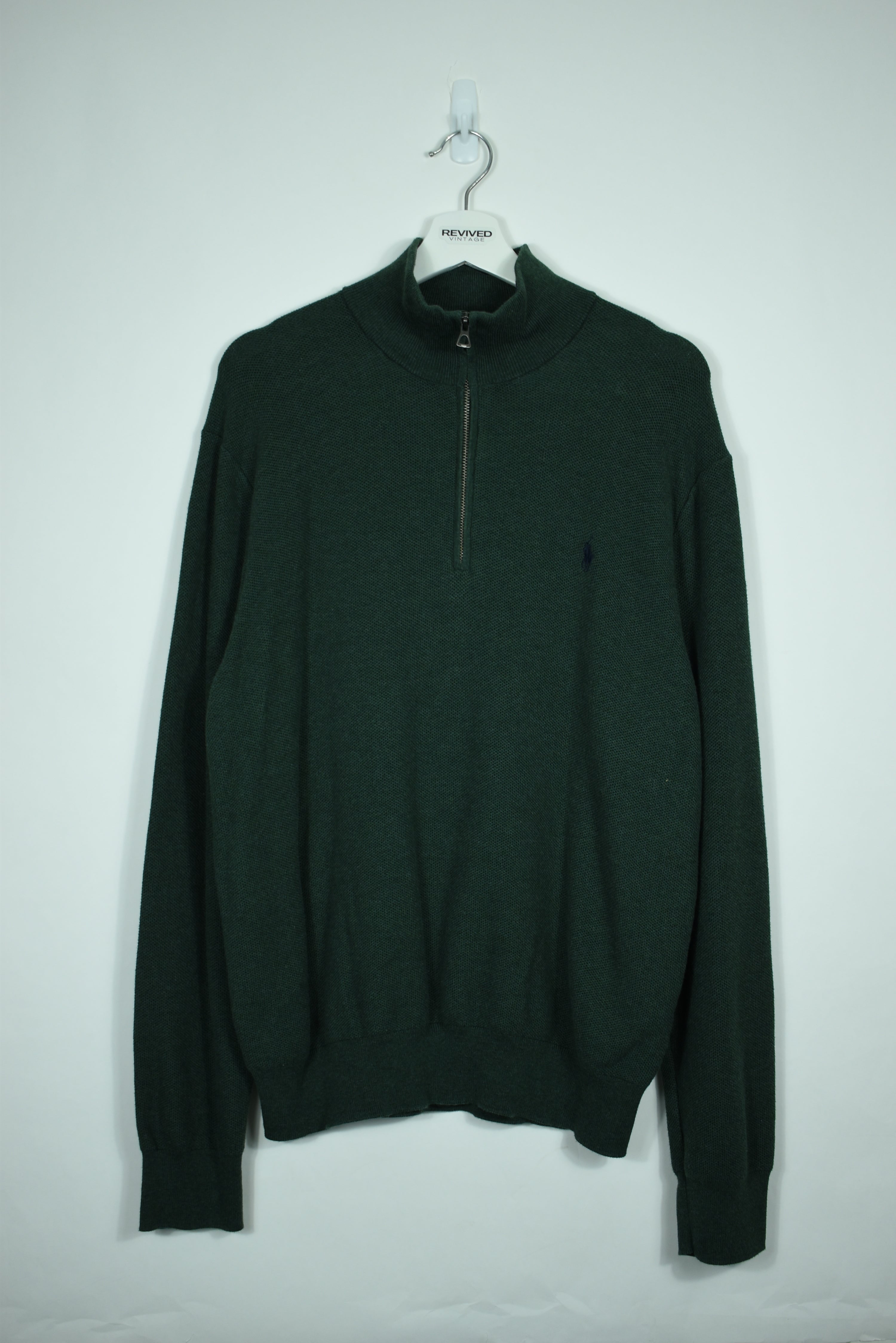 VINTAGE RALPH LAUREN FORREST GREEN 1/4 ZIP LARGE