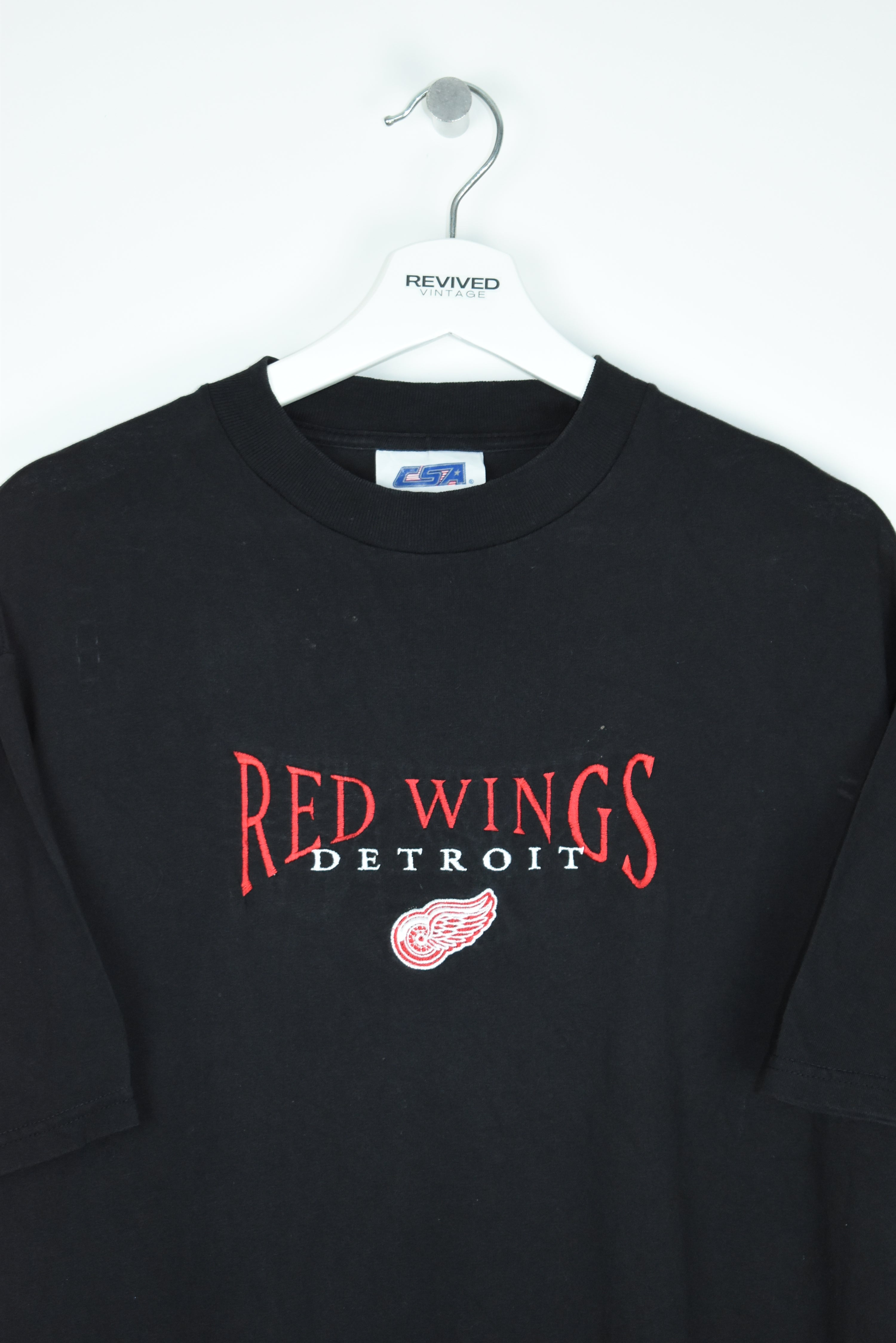 Vintage Detroit Red Wings Embroidery  T Shirt Large