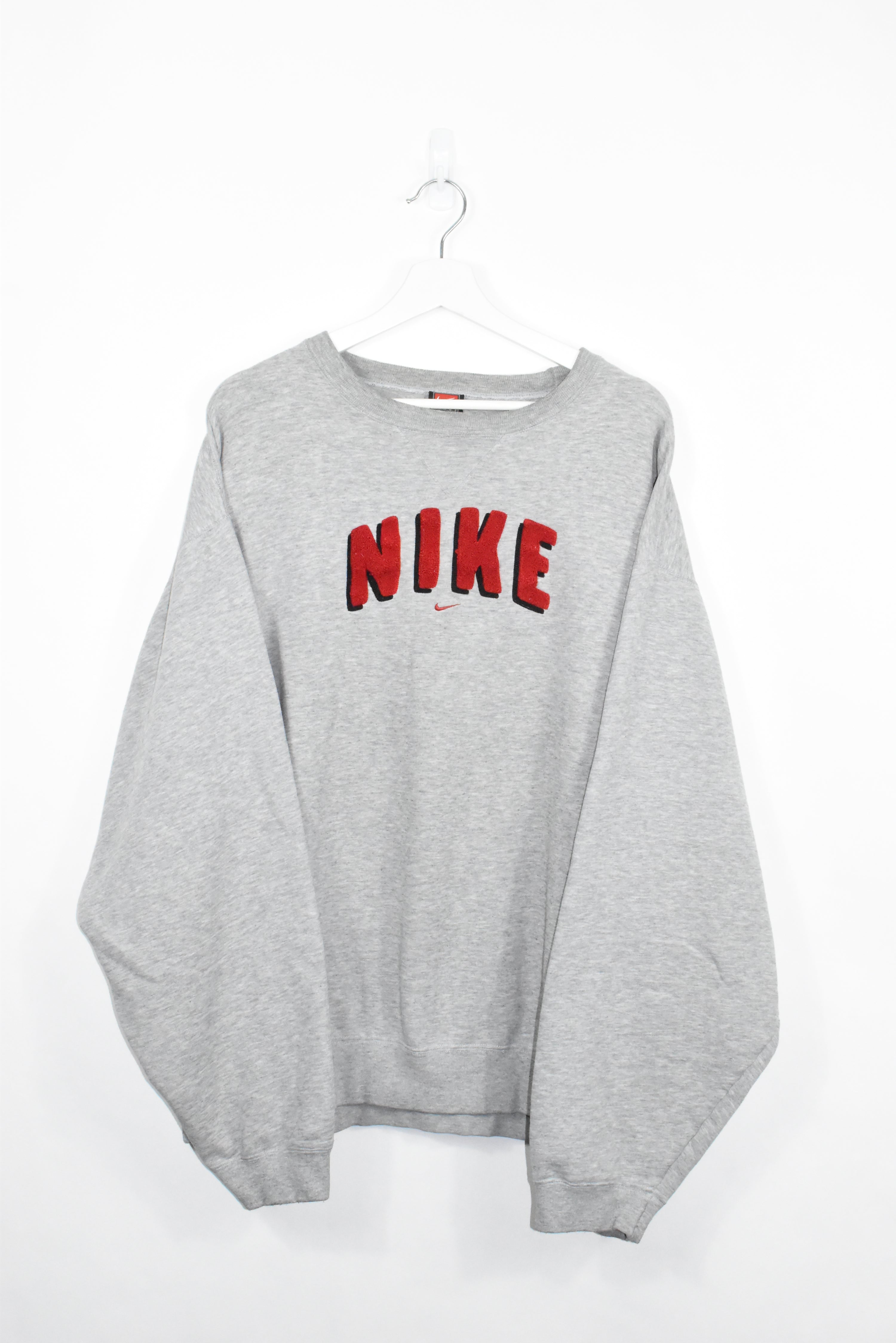 Vintage Nike Embroidered 3D Spellout Sweatshirt Xlarge