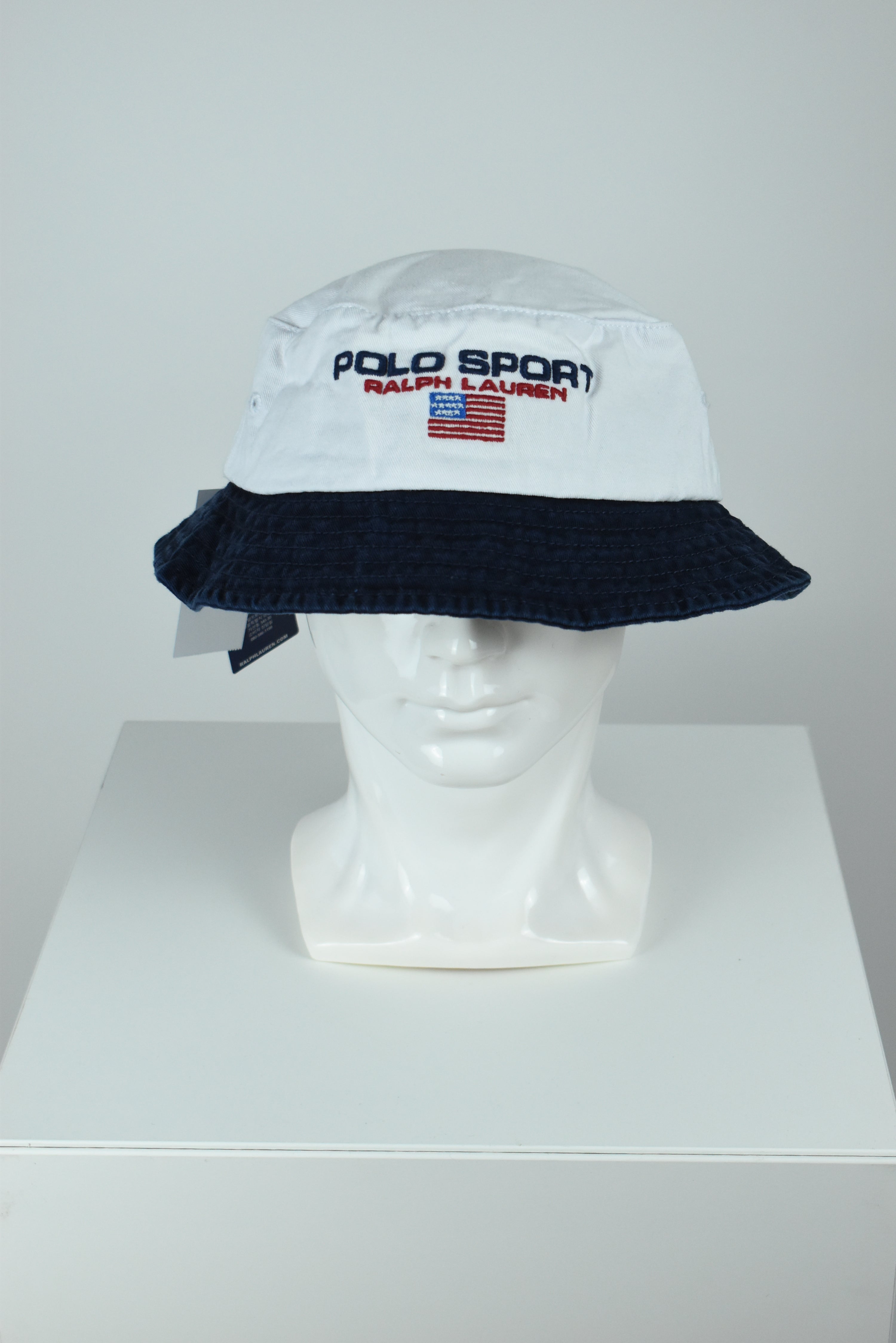 New Ralph Lauren Polo Sport Bucket Hat White/Navy OS