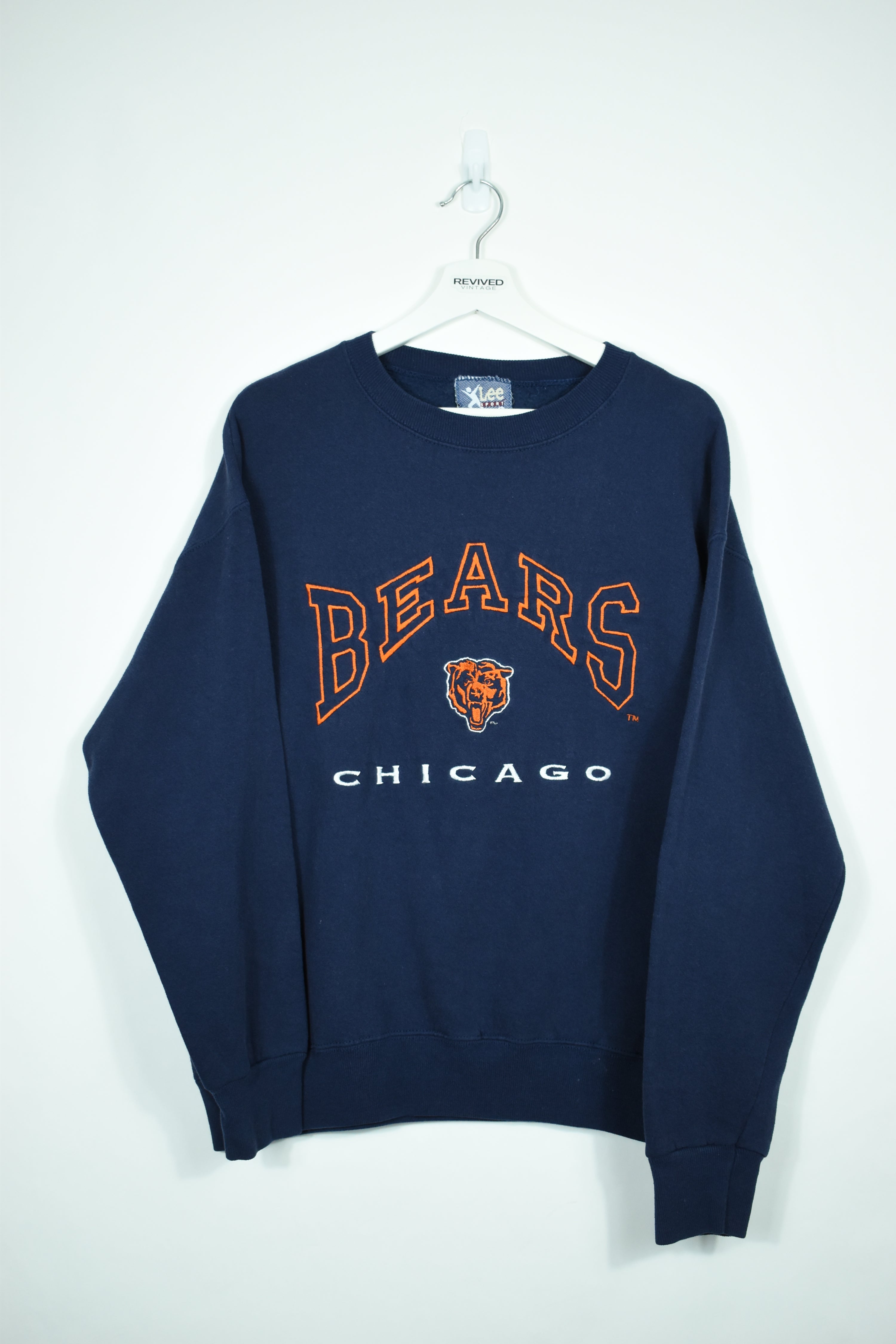 Vintage Chicago Bears Navy Embroidery Sweatshirt Large