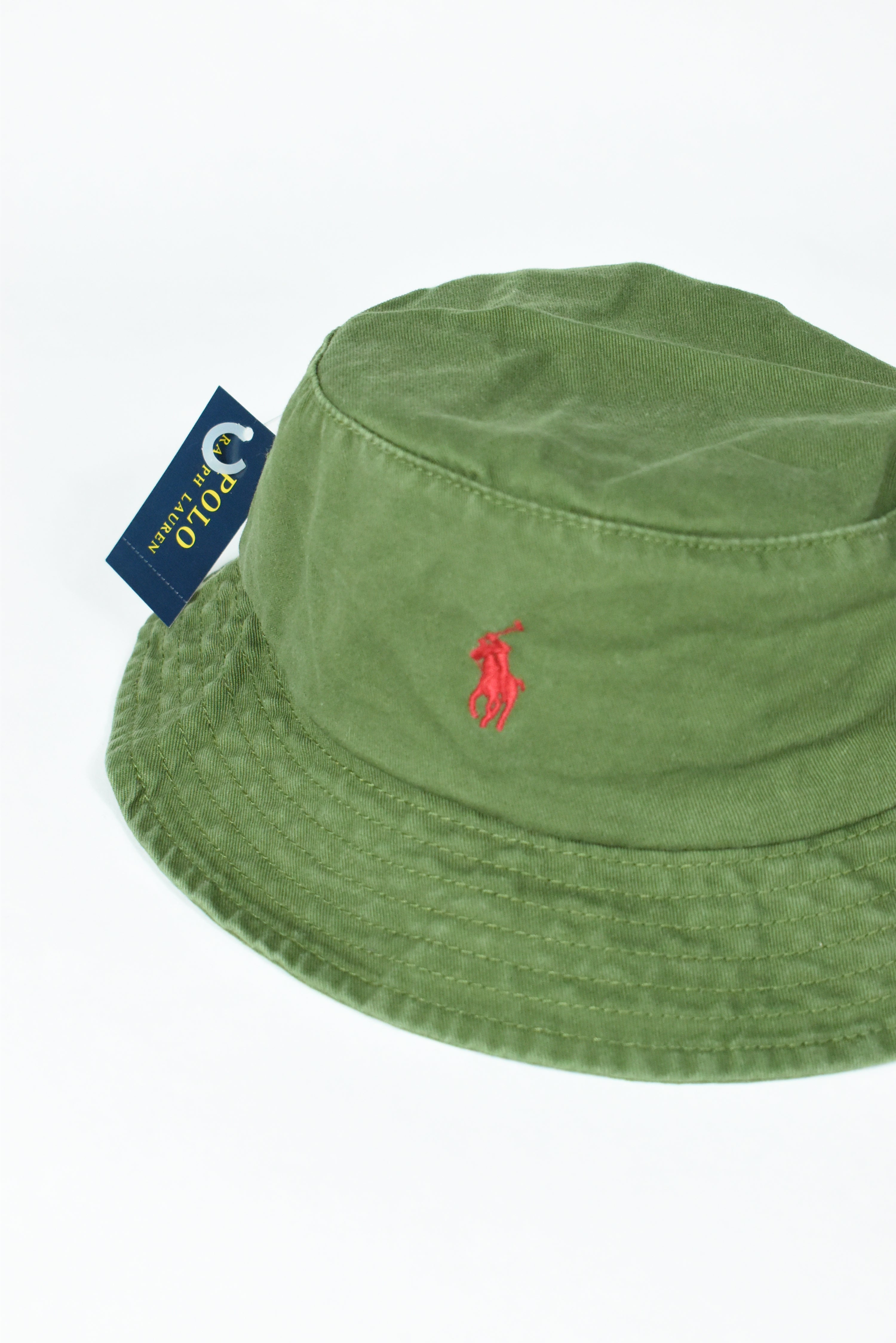 New Carky Green Ralph Lauren Embroidery Bucket Hat