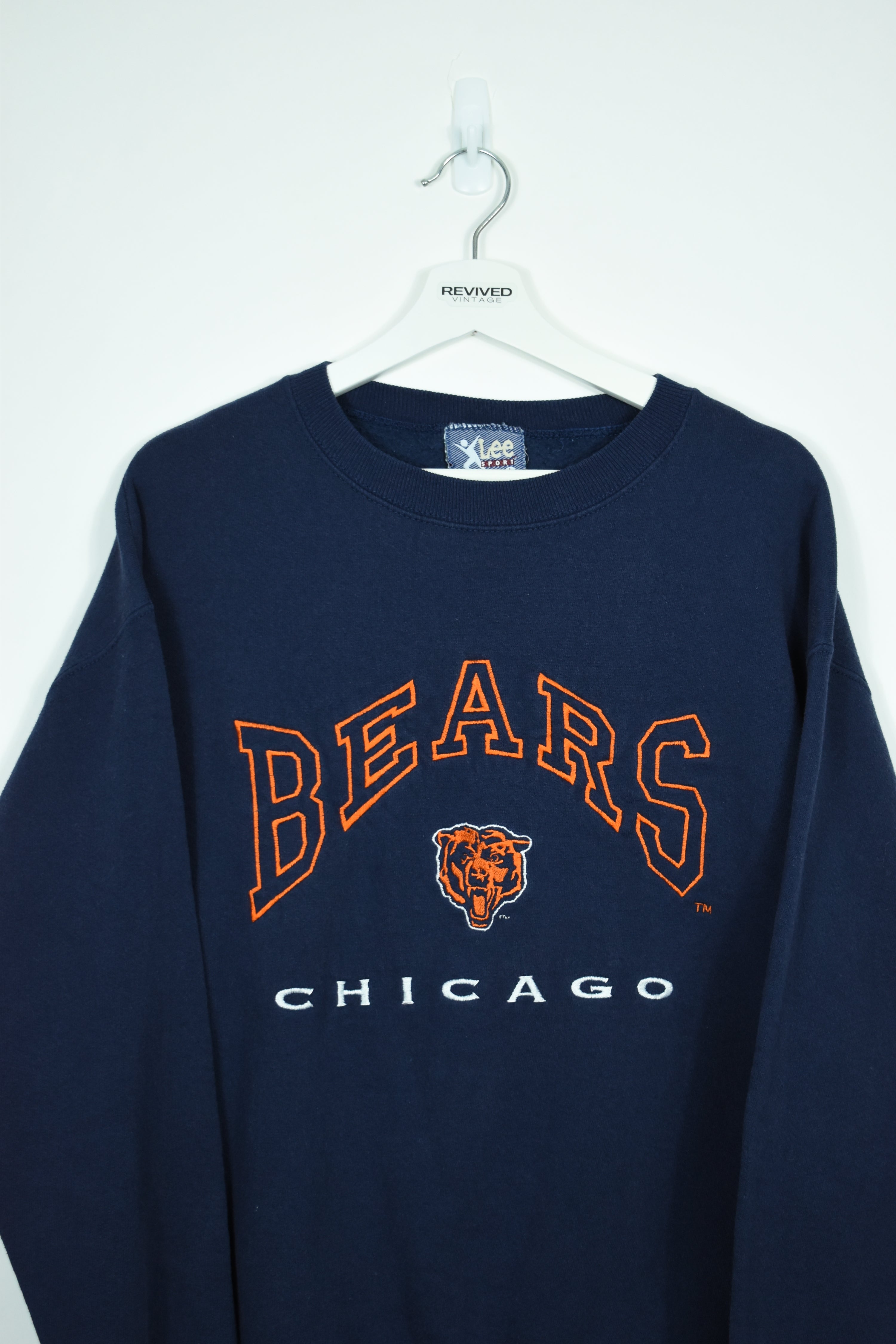 Vintage Chicago Bears Navy Embroidery Sweatshirt Large