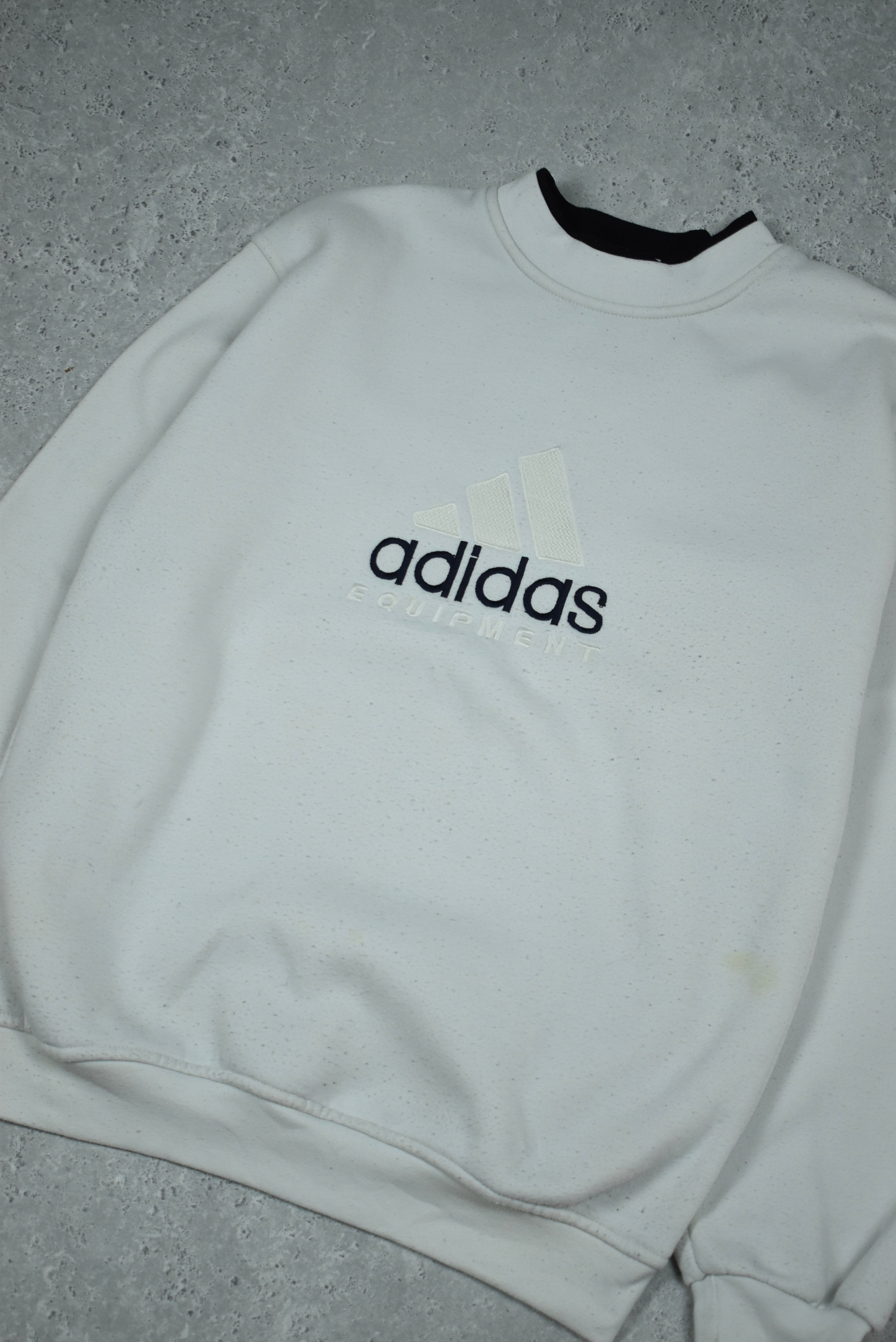 Vintage Adidas Equipment Embroidery Double Neck Sweatshirt Medium