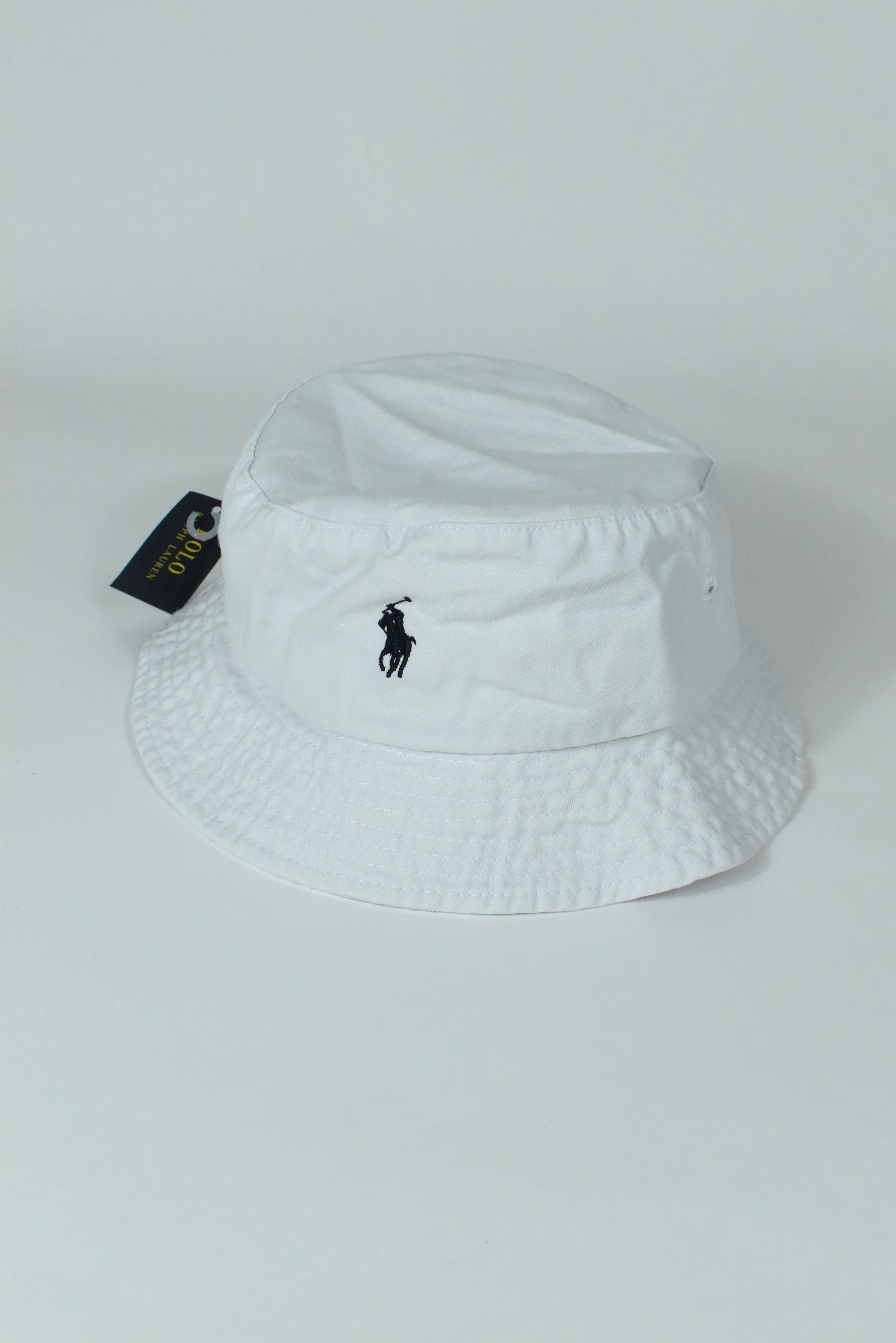 New White Ralph Lauren Embroidery Bucket Hat