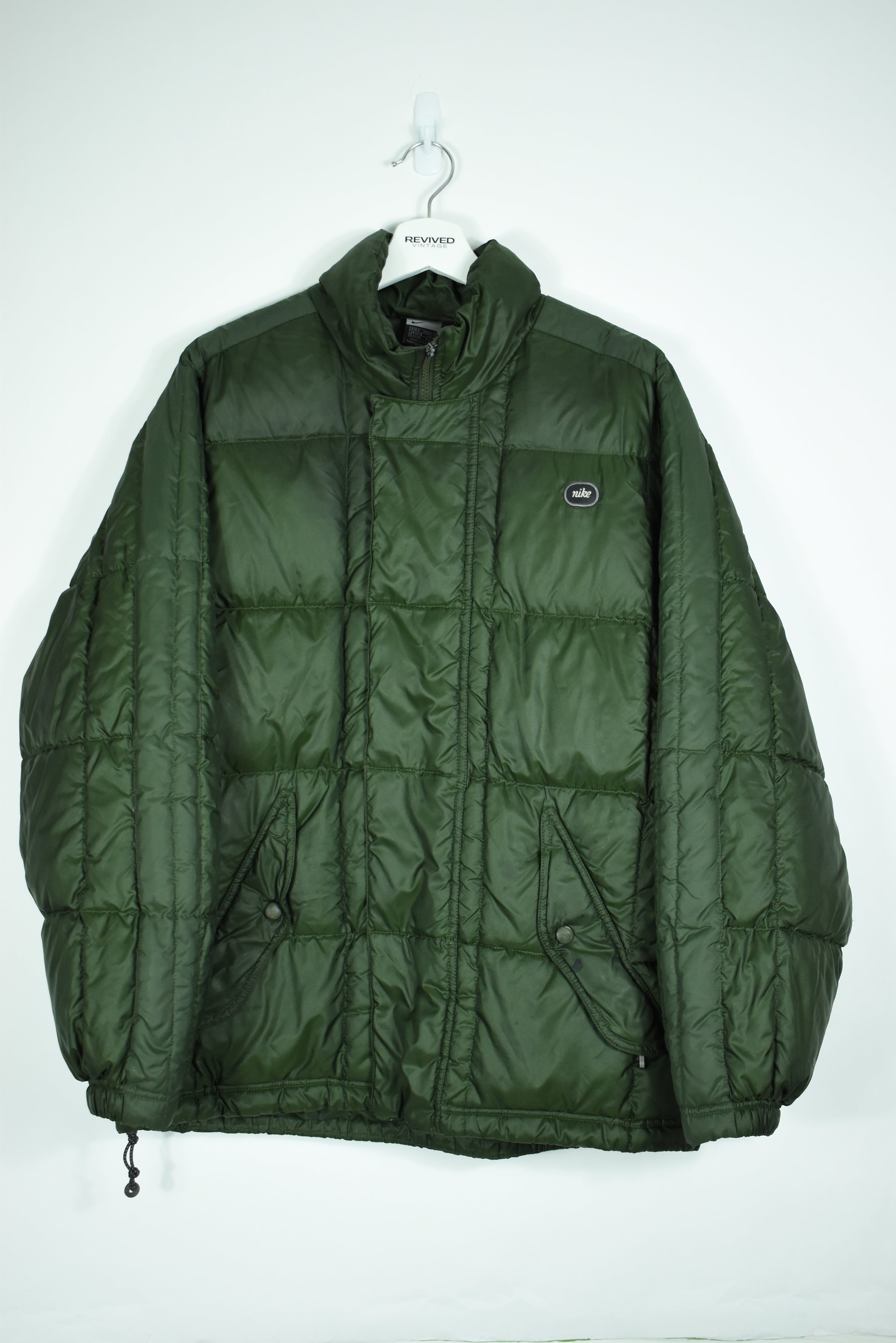 Vintage Nike Forrest Green Small Logo Puffer LARGE
