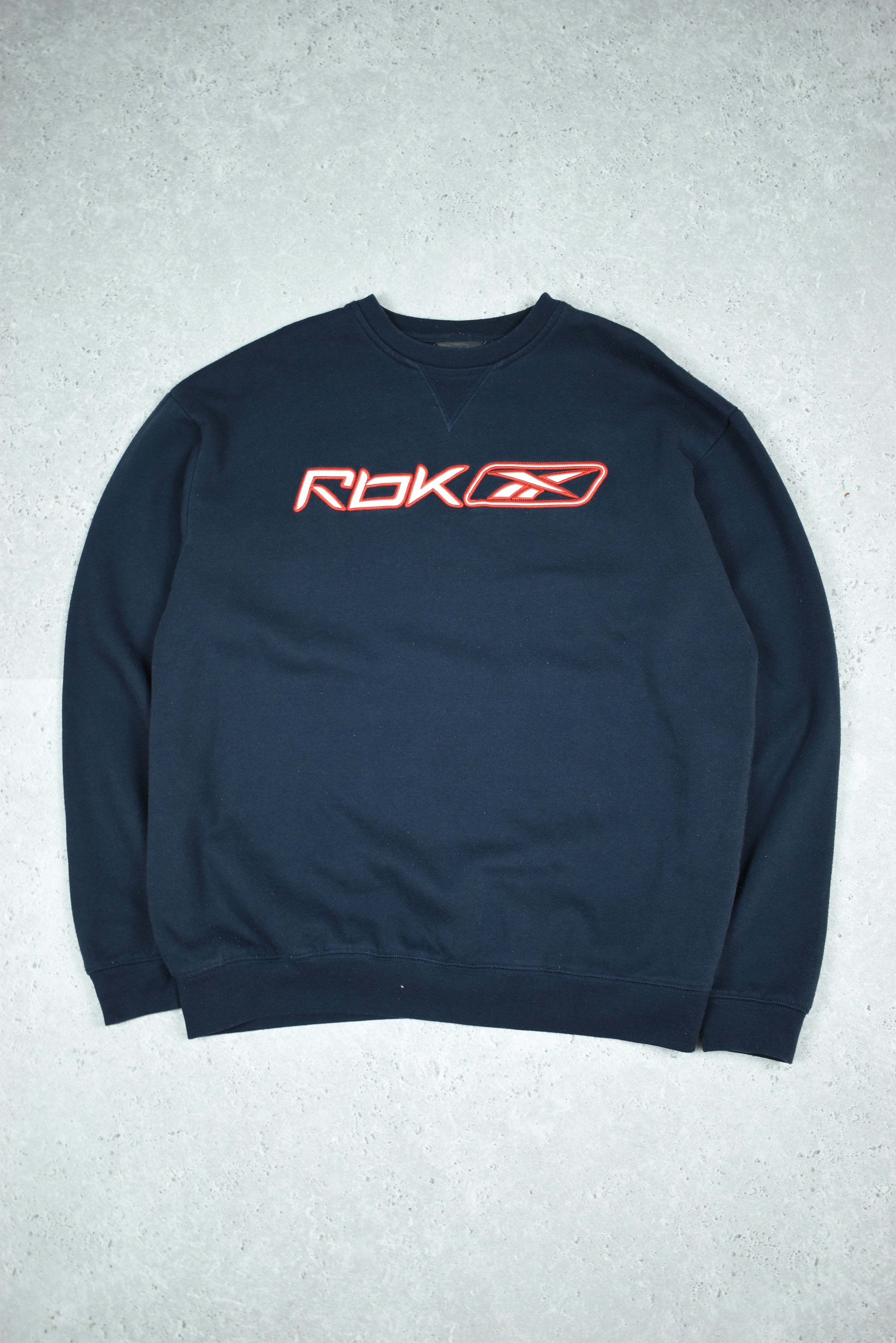 Vintage Reebok Embroidery Logo Sweatshirt Large