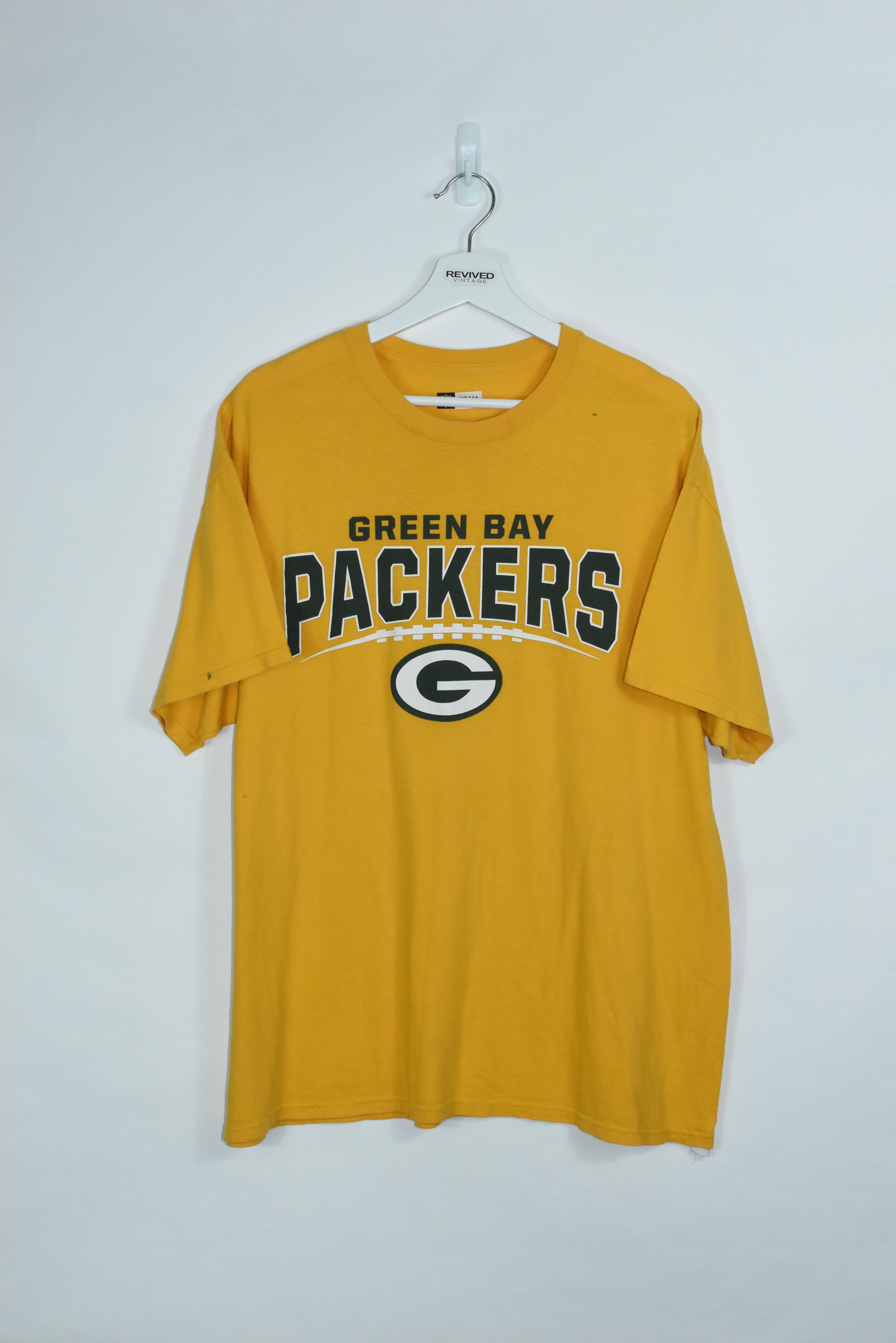 Vintage Green Bay Packers Yellow T Shirt Xlarge