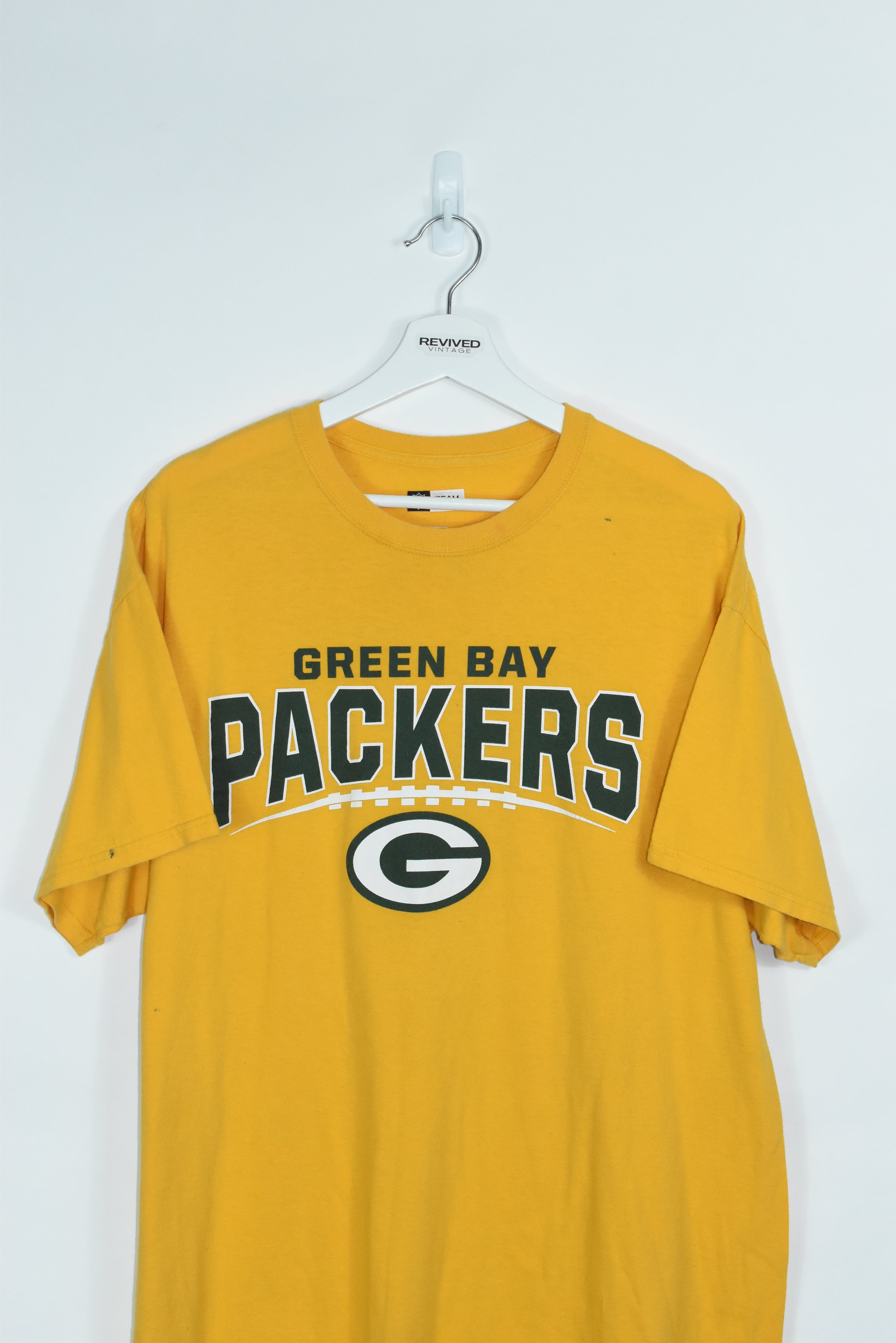 Vintage Green Bay Packers Yellow T Shirt Xlarge